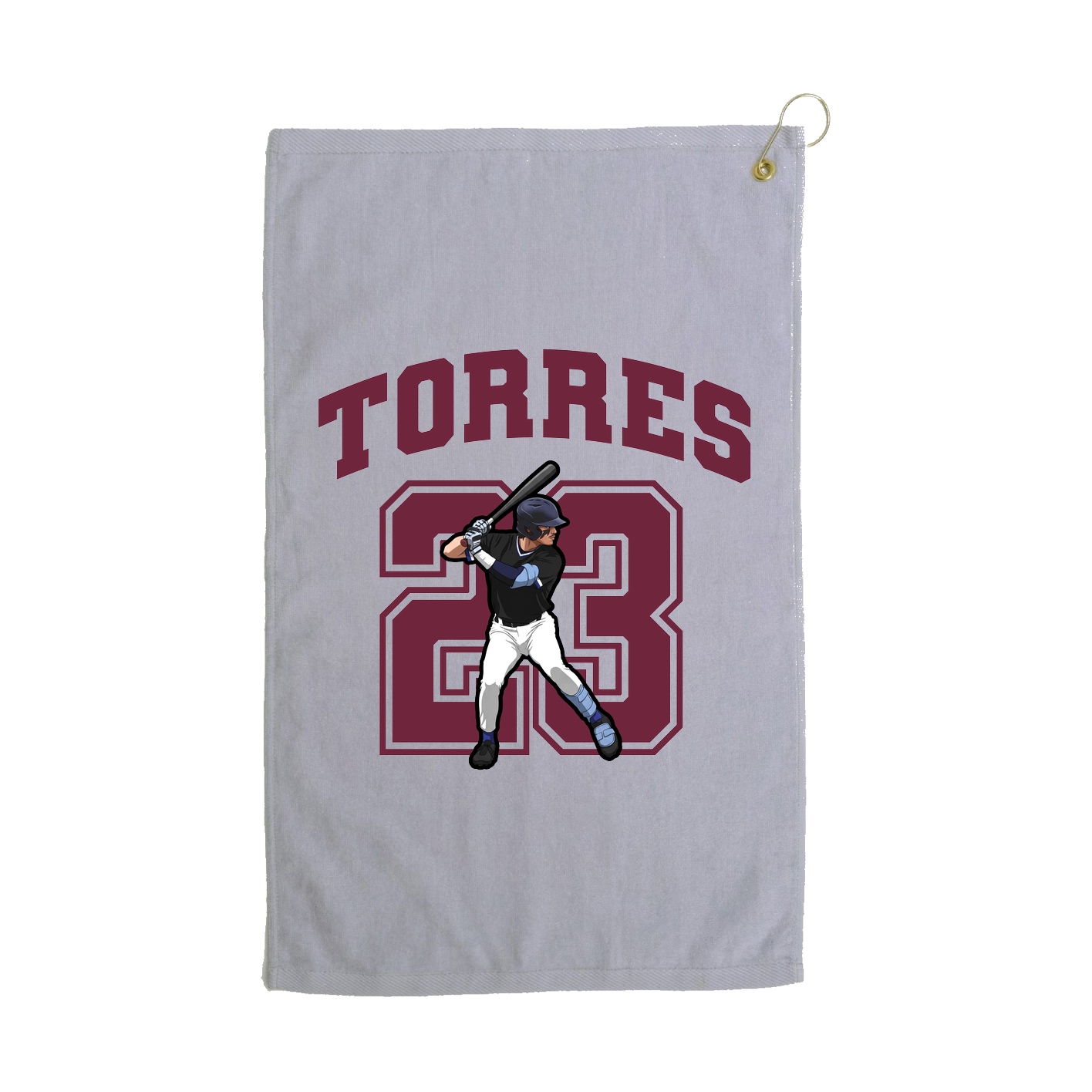 Golf Towel — Number in Grey