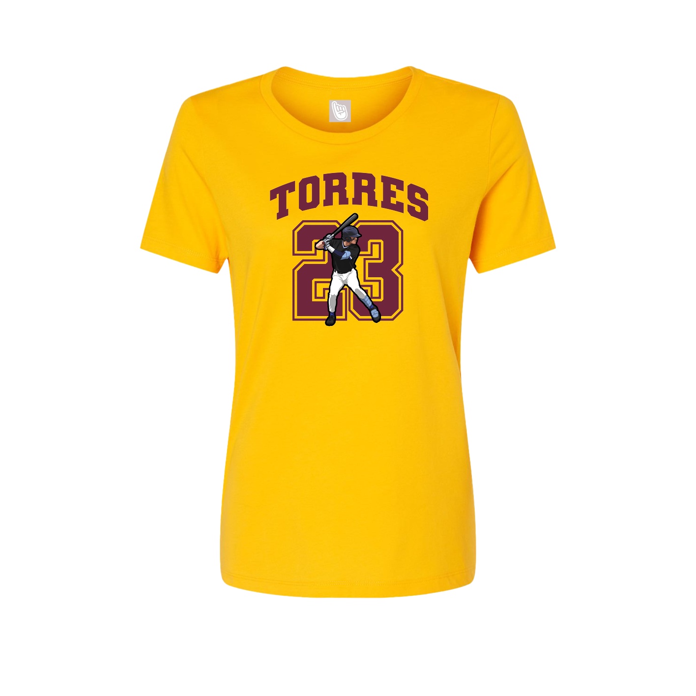 Fitted Women's Tee — Number in Gold