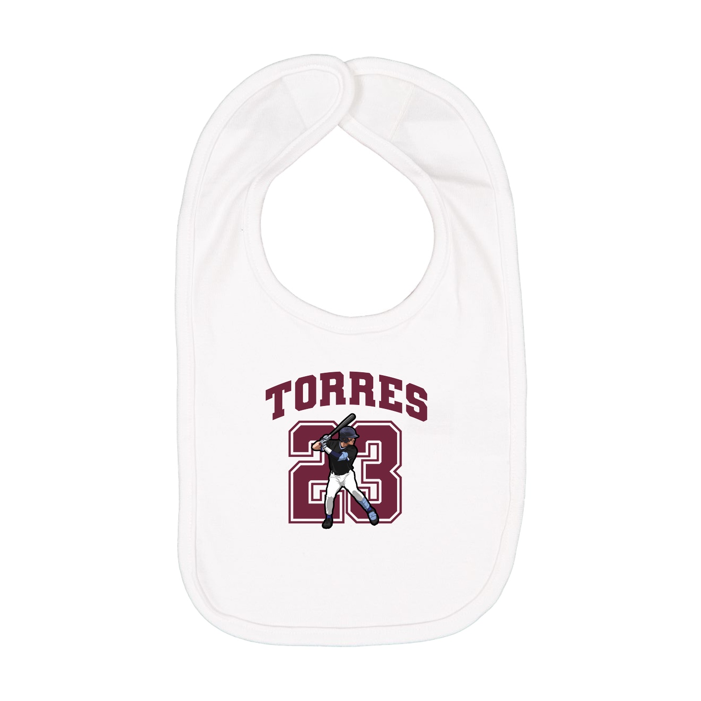Infant Bib — Number in White