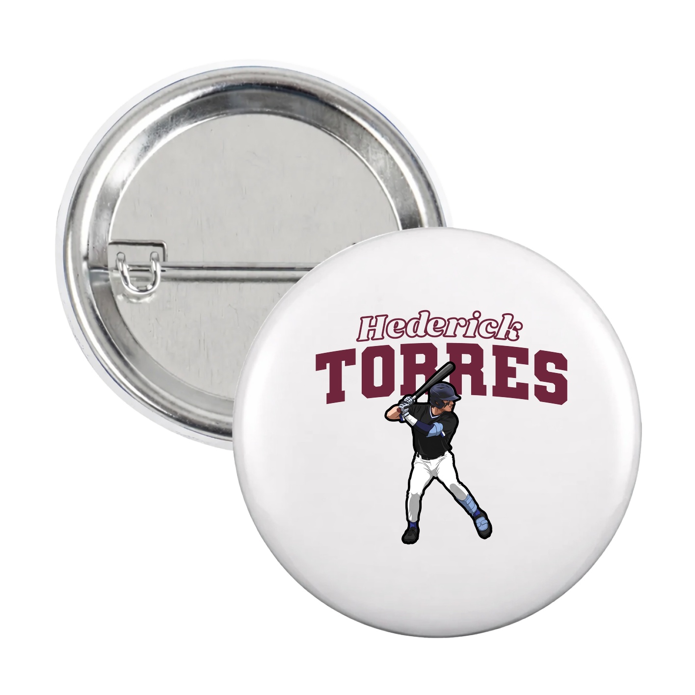Game Day Button — Name Arch in White