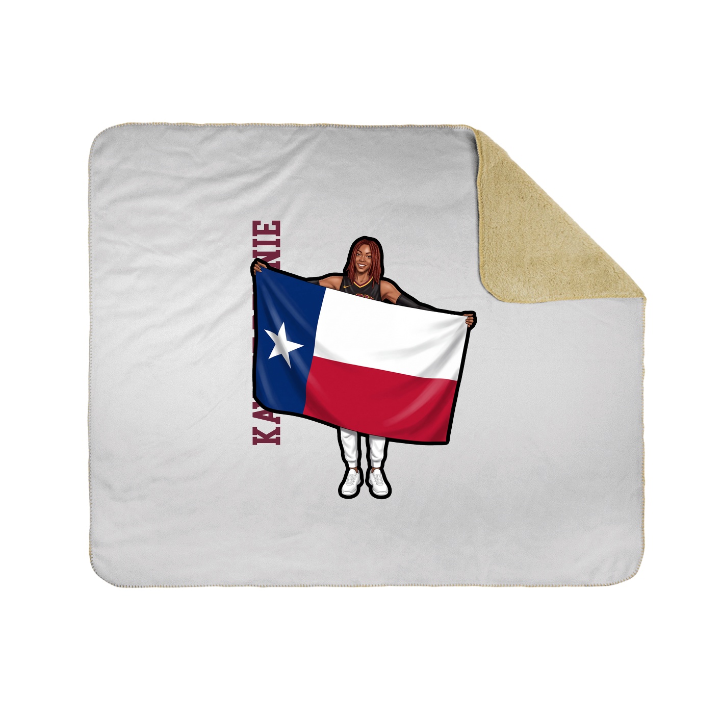 Throw Blanket — Name Vertical in White