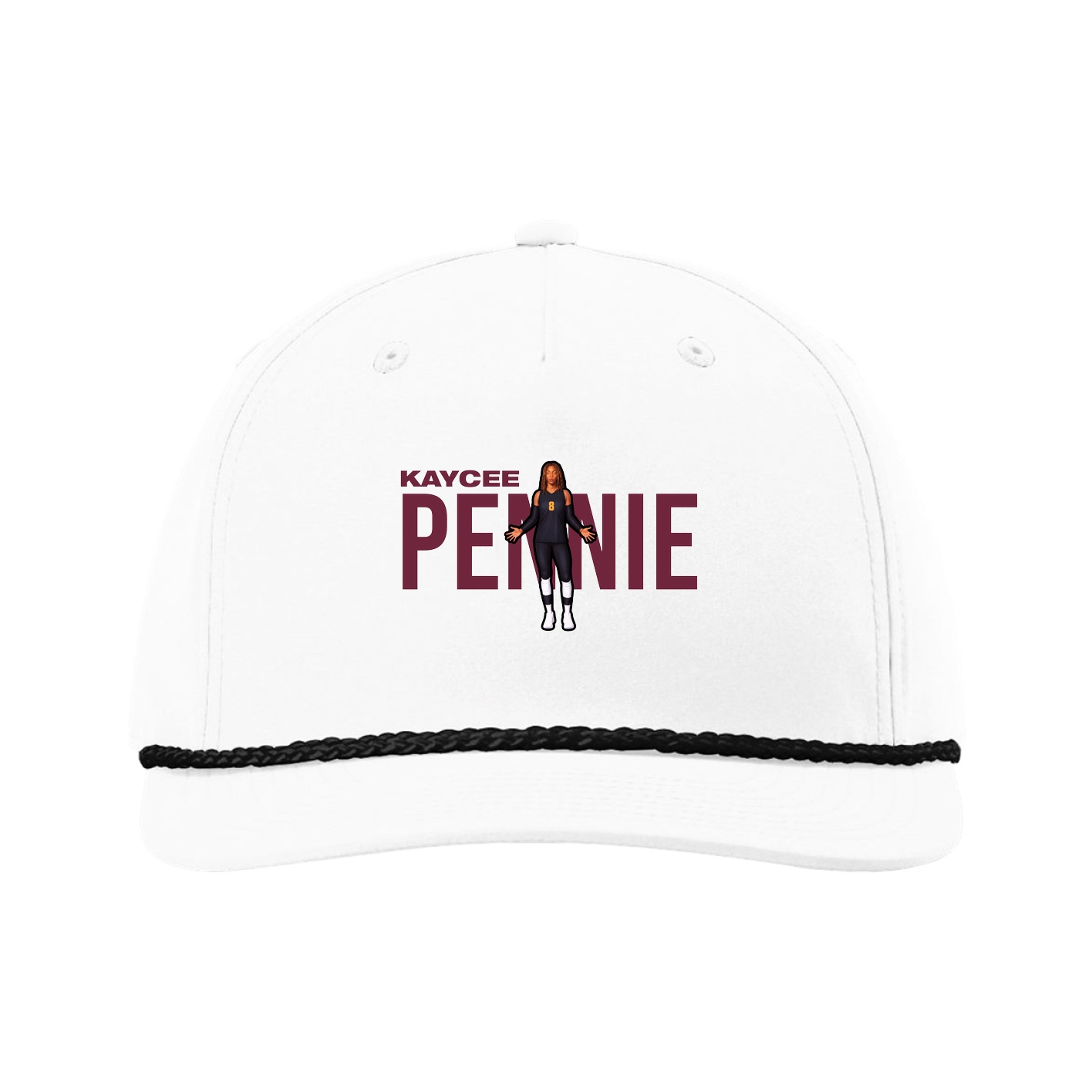 Five-Panel Classic Rope Cap — Player Name in White