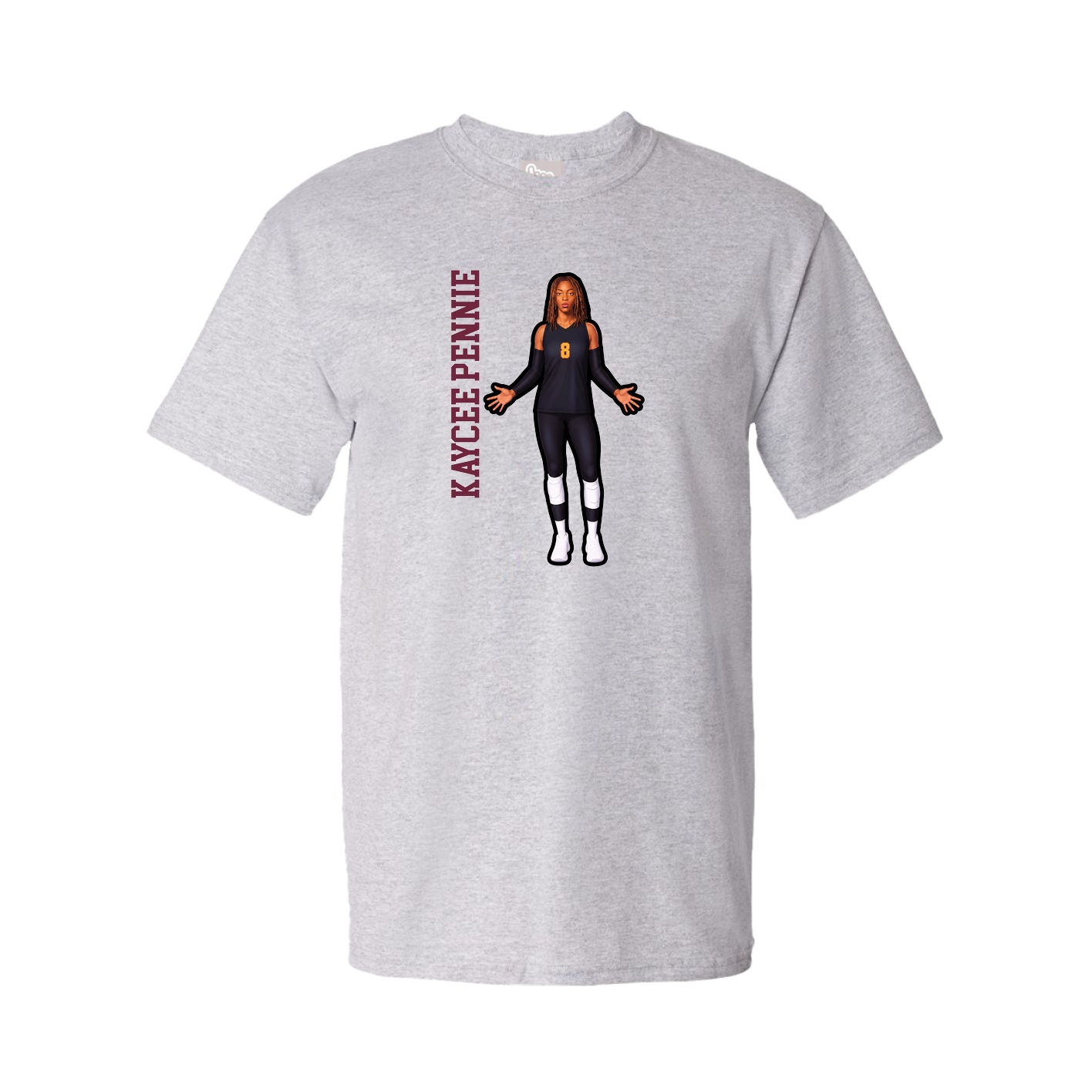 Youth Tee — Name Vertical in Grey