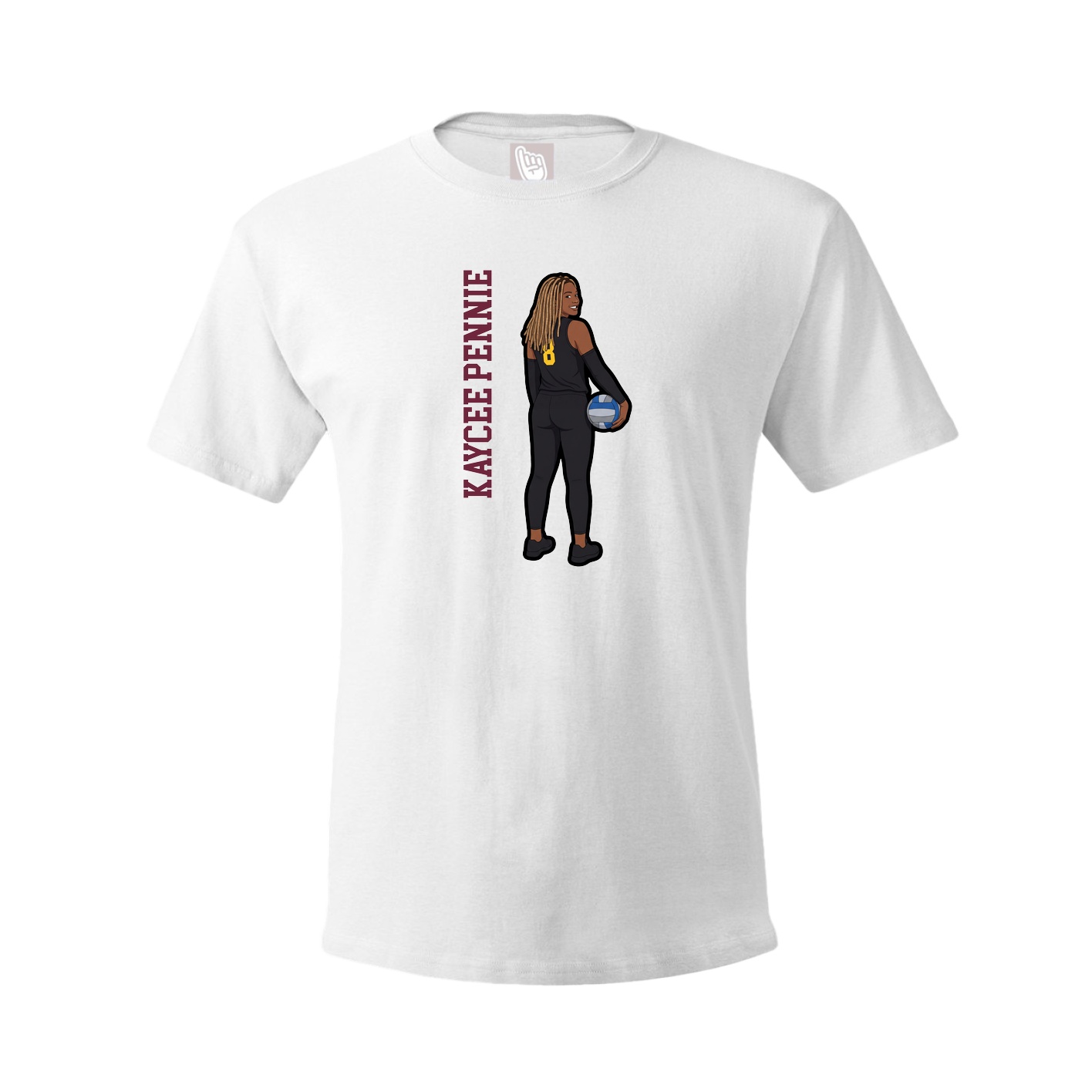 Youth Tee — Name Vertical in White