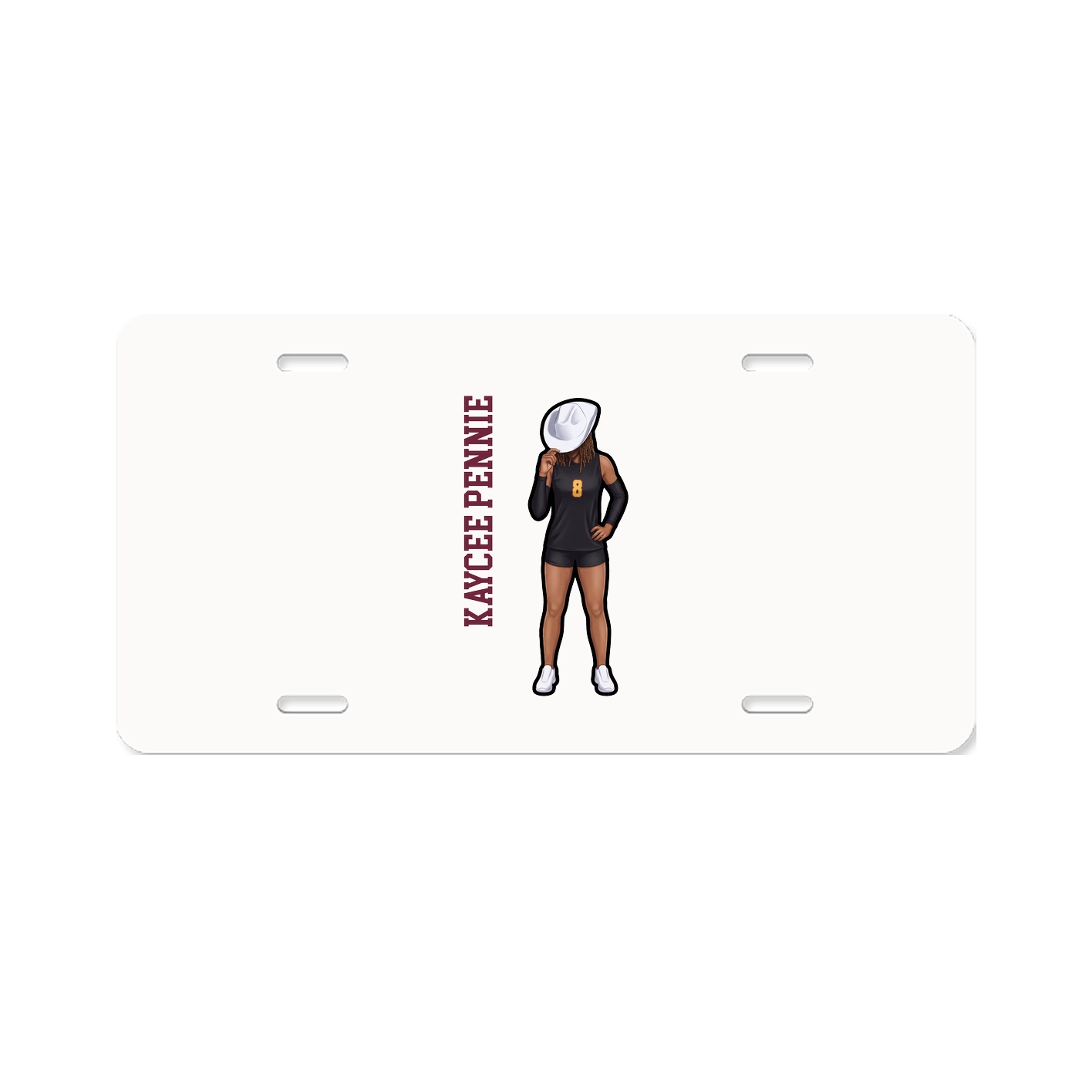 License Plate — Name Vertical in Classic