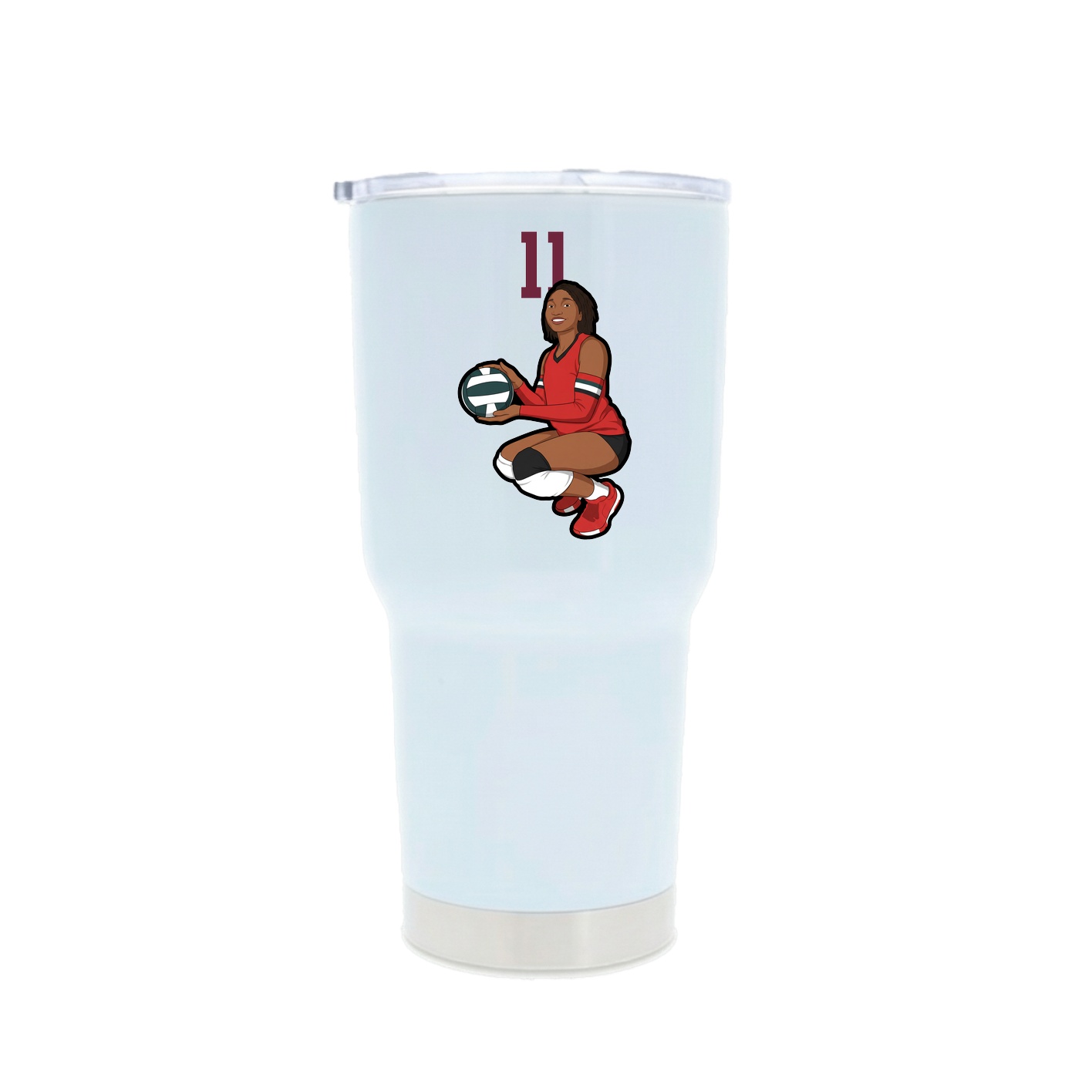 30oz Stainless Steel Tumbler — Number Top in White