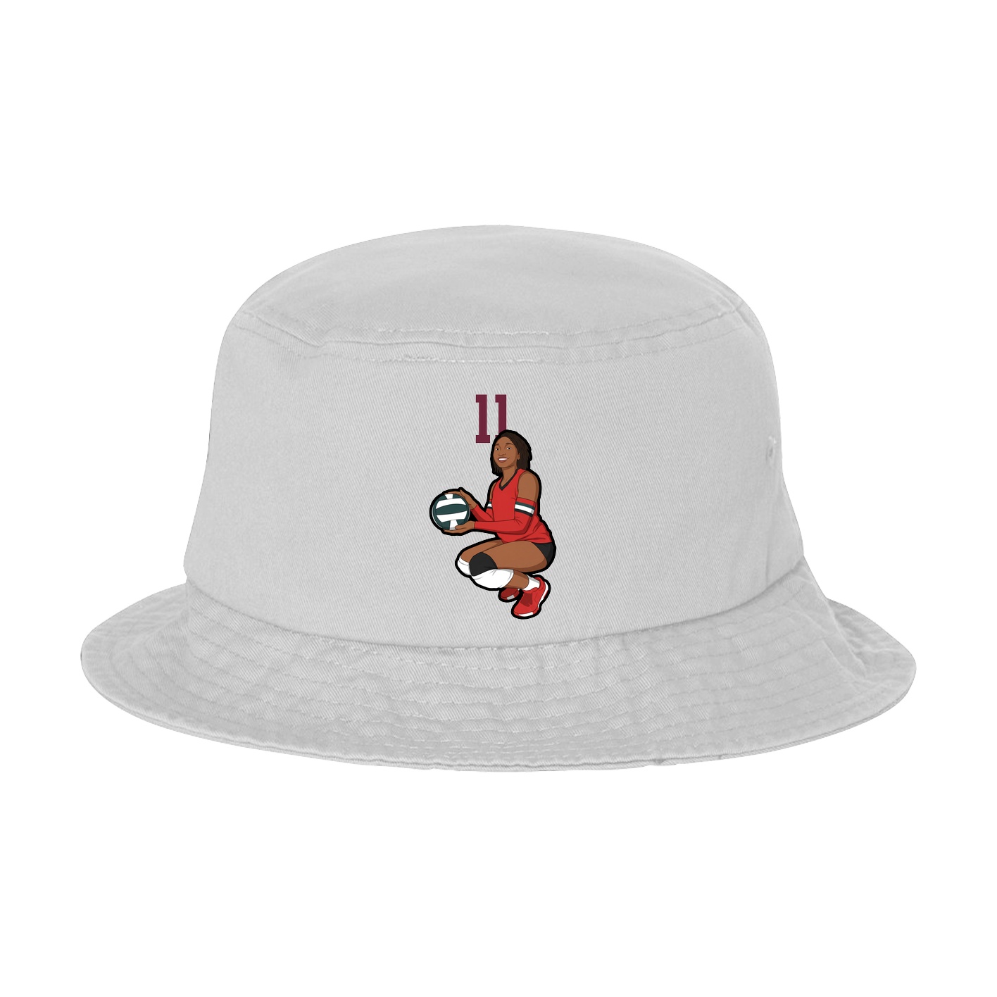 Bucket Cap — Number Top in White