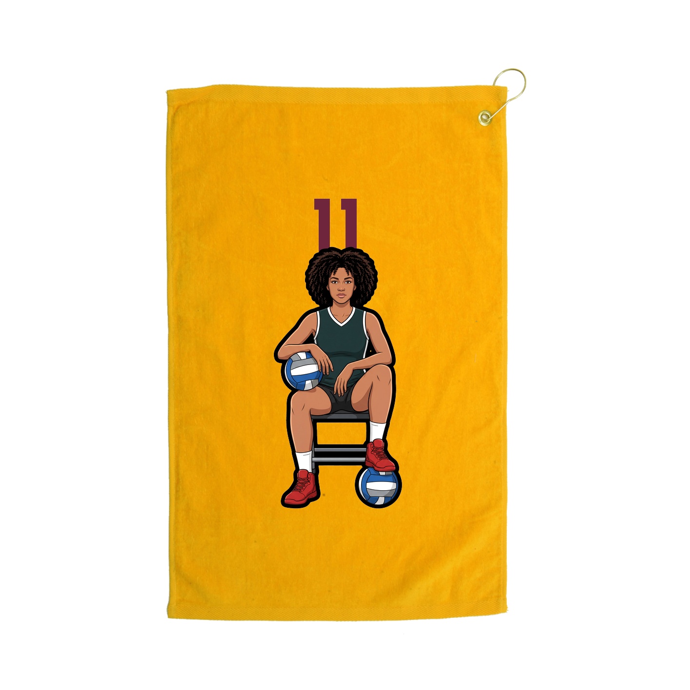 Golf Towel — Number Top in Gold