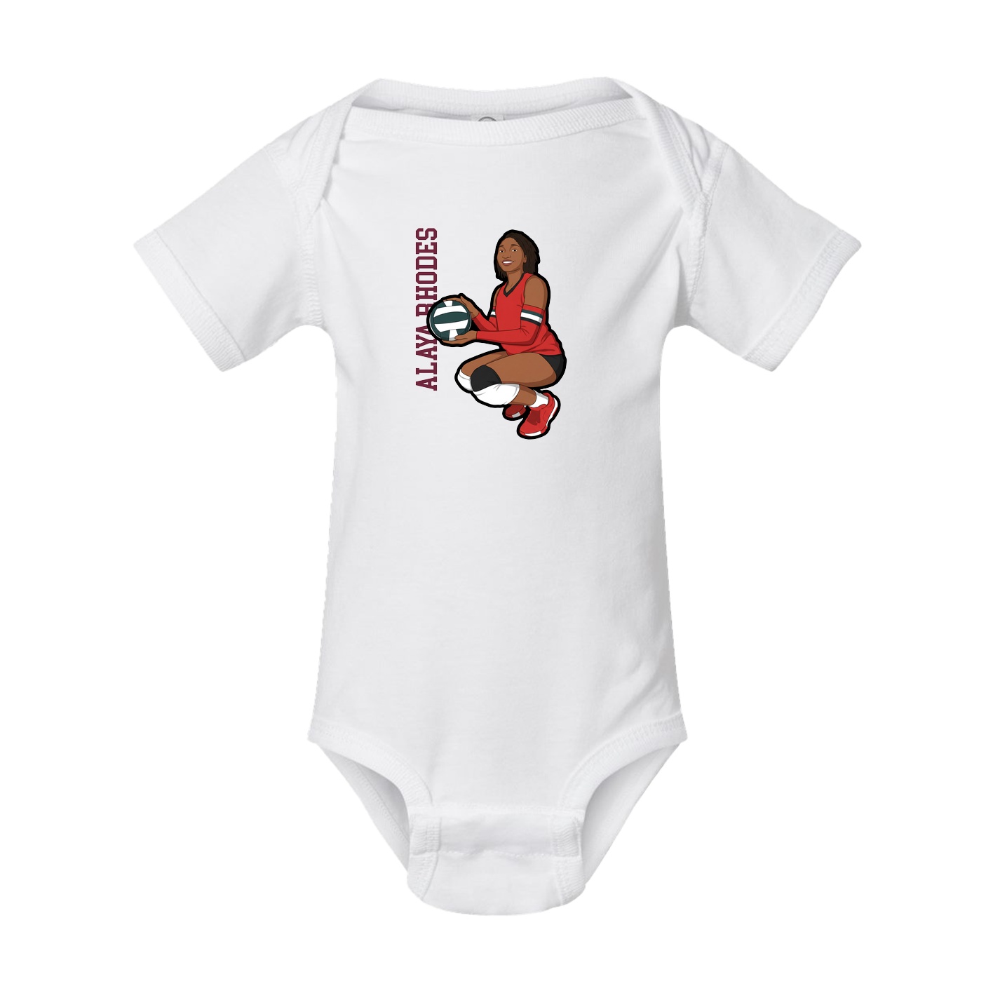 Baby Onesie — Name Vertical in White