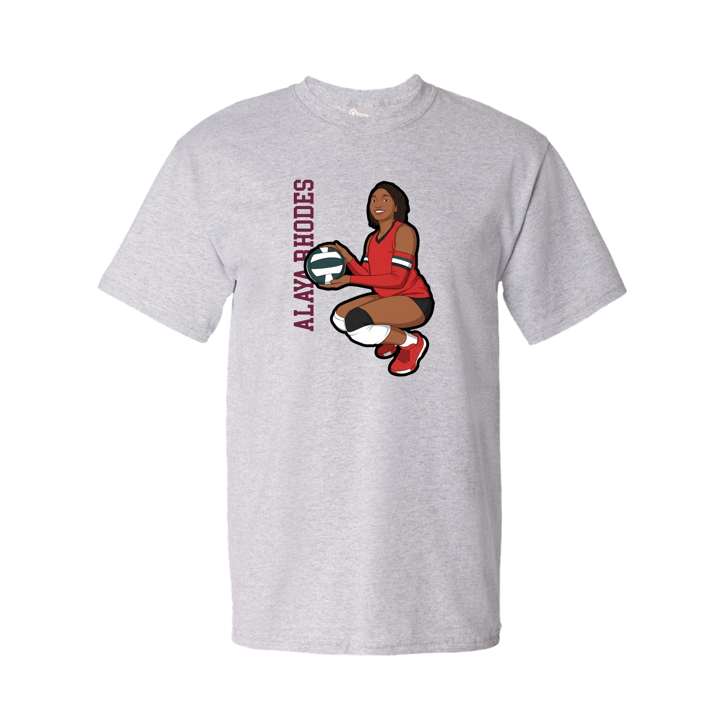 Tee — Name Vertical in Grey