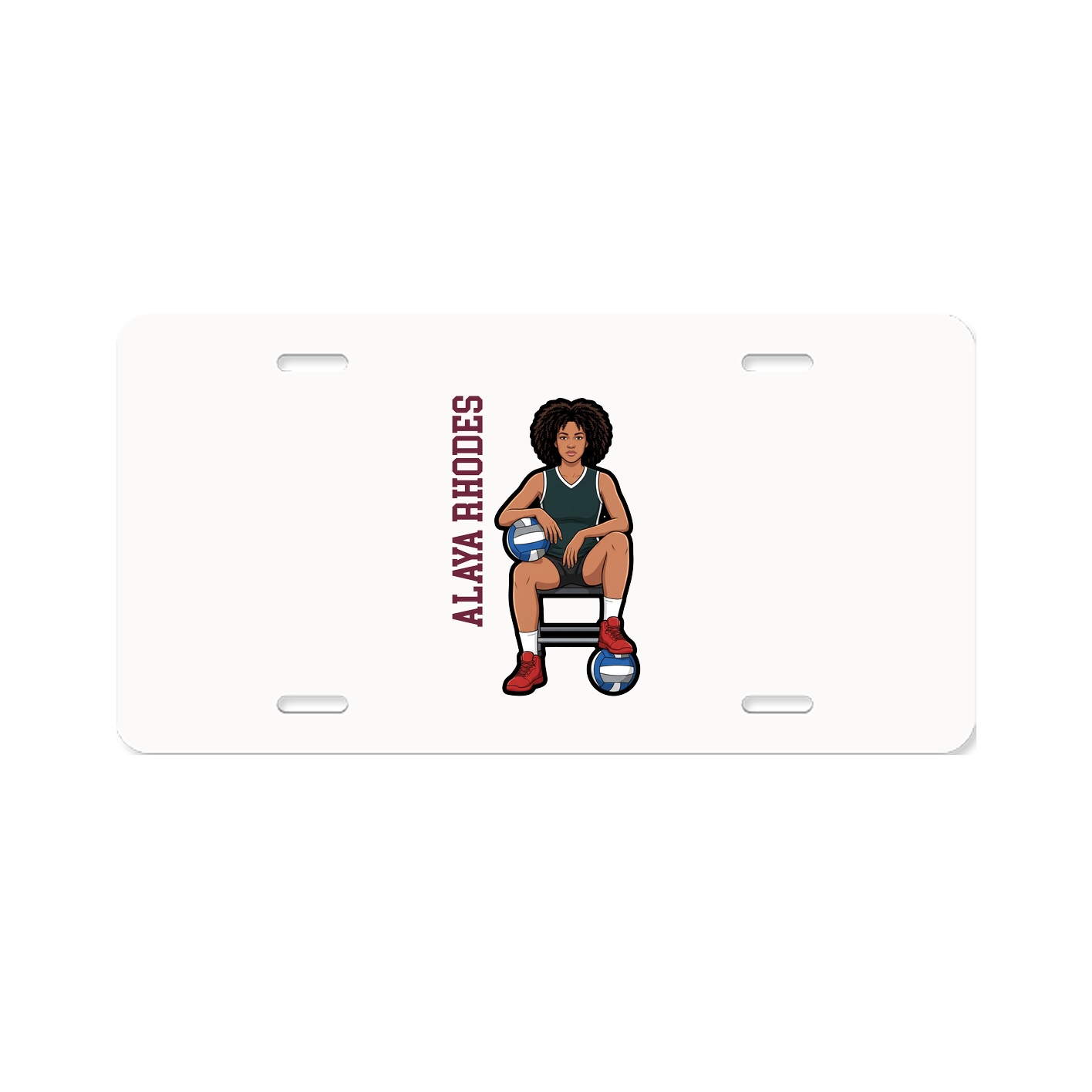 License Plate — Name Vertical in Classic