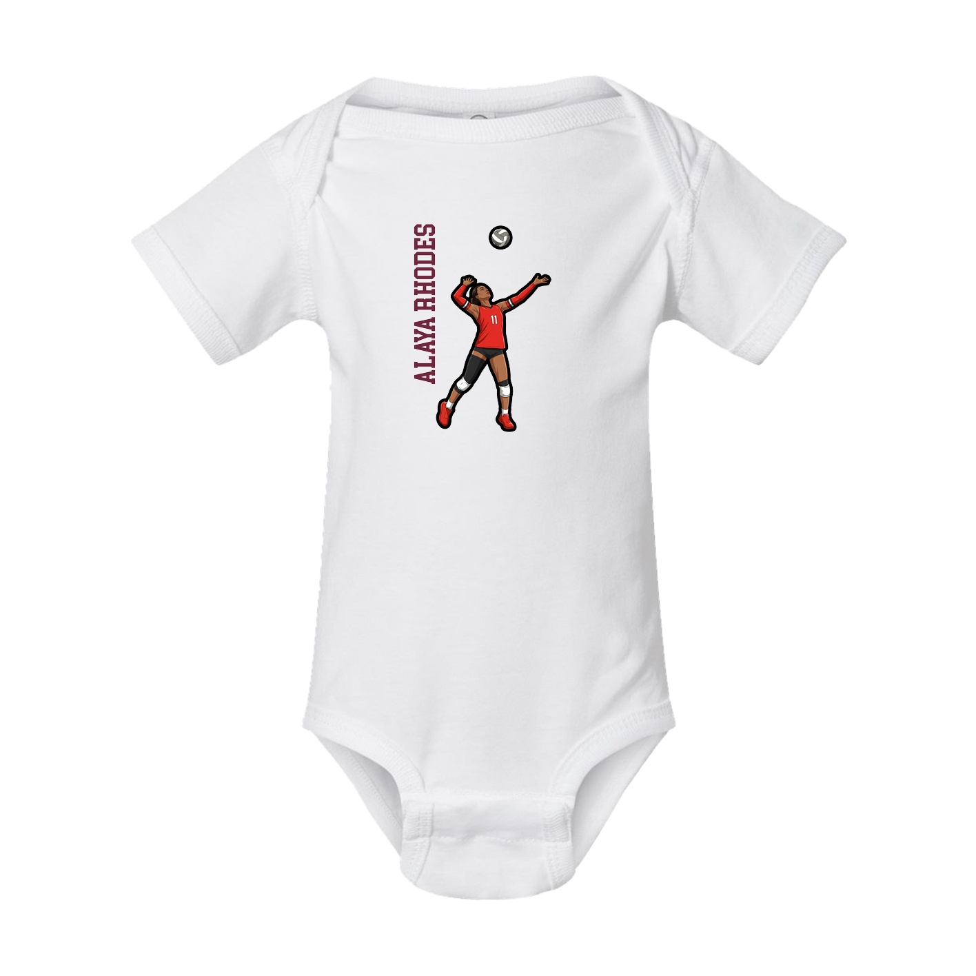 Baby Onesie — Name Vertical in White