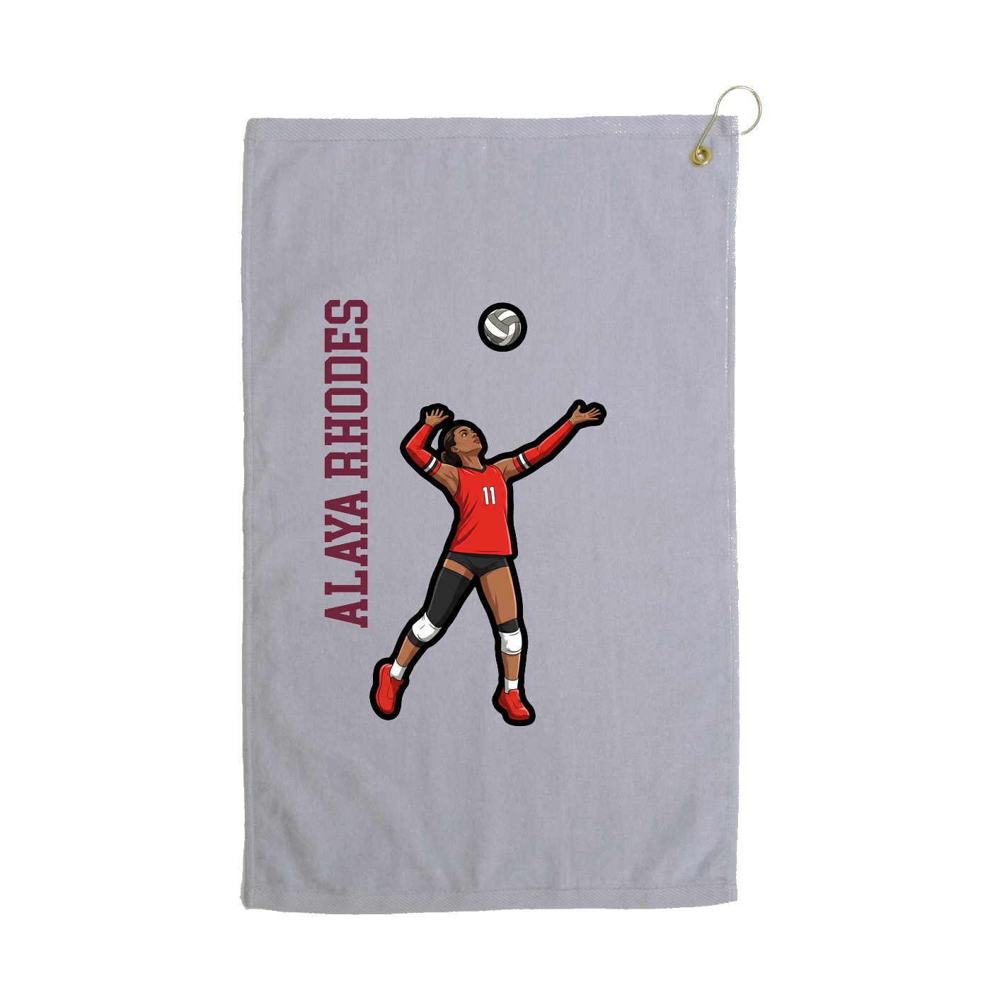 Golf Towel — Name Vertical in Grey