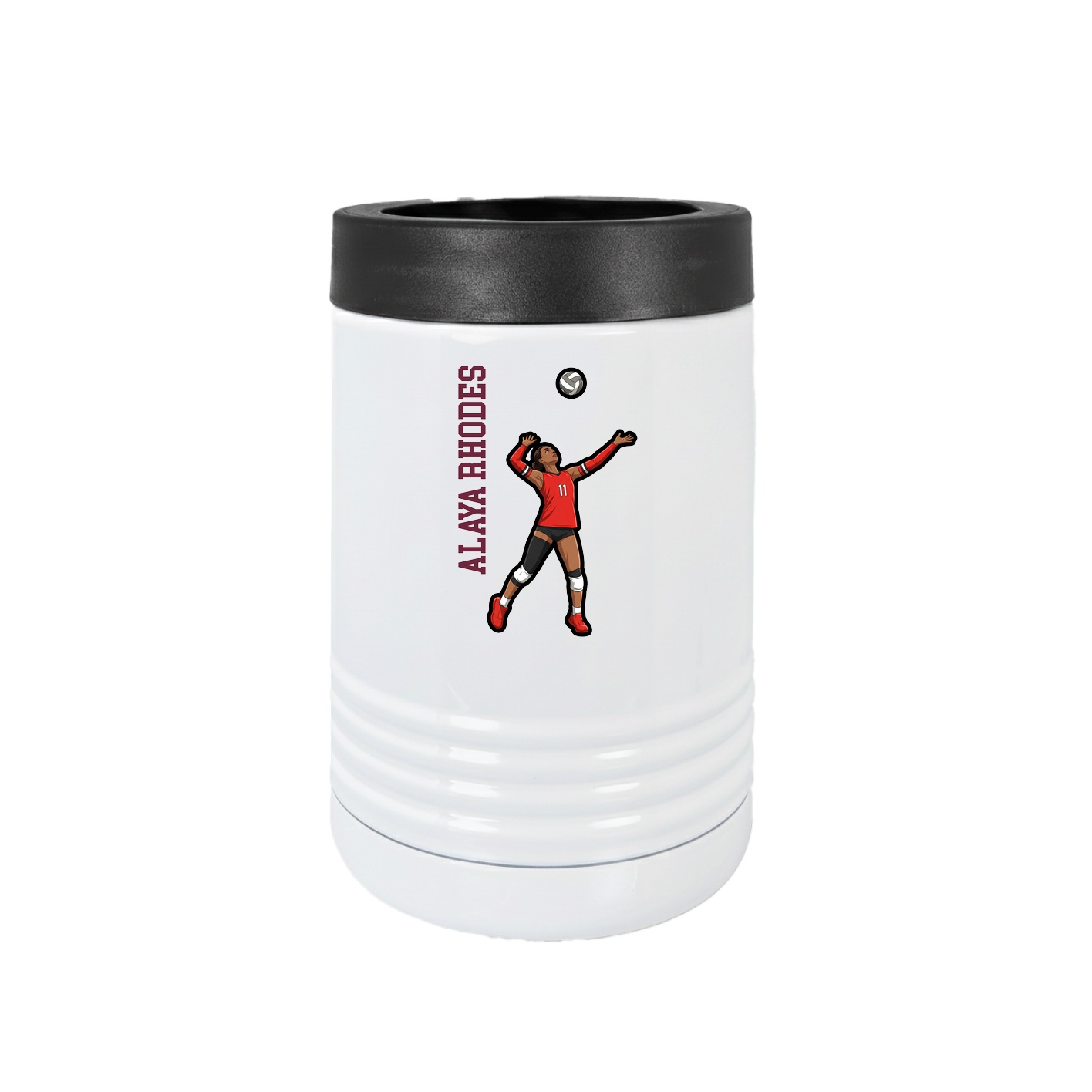 Beverage Holder — Name Vertical in White
