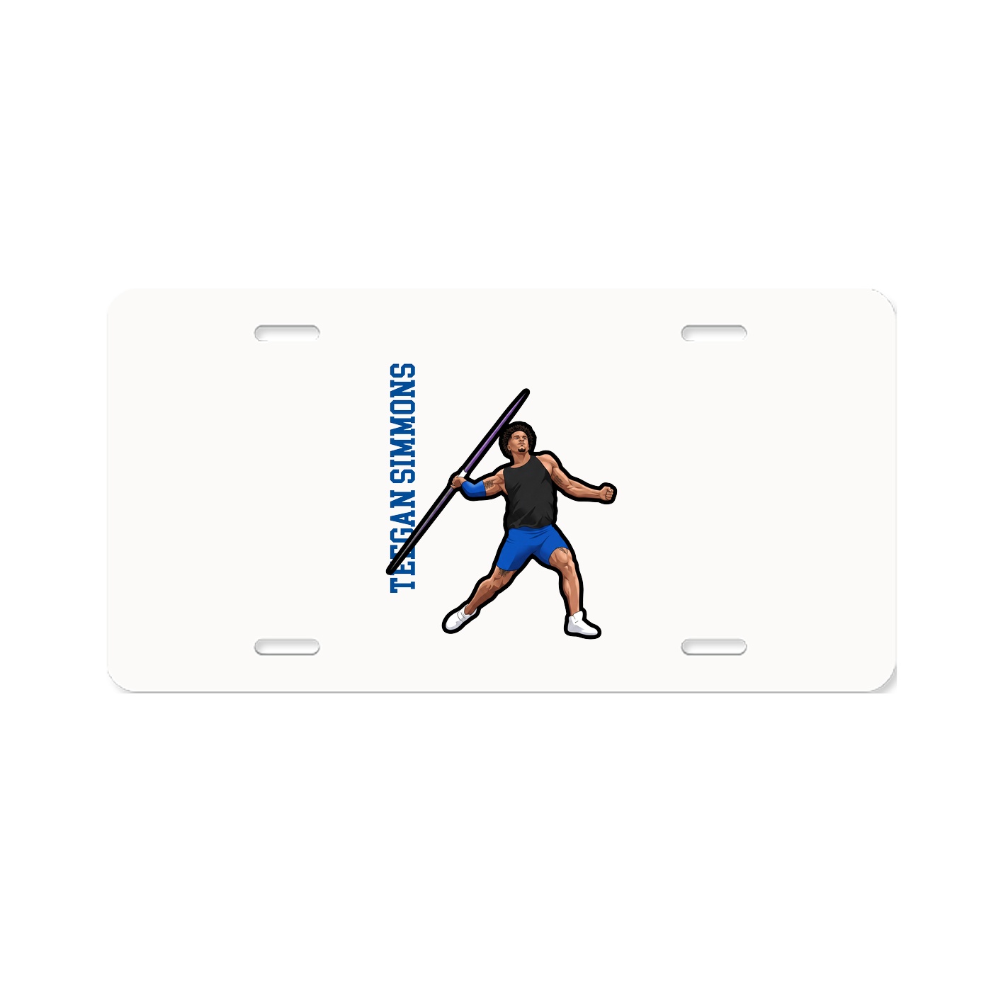 License Plate — Name Vertical in Classic