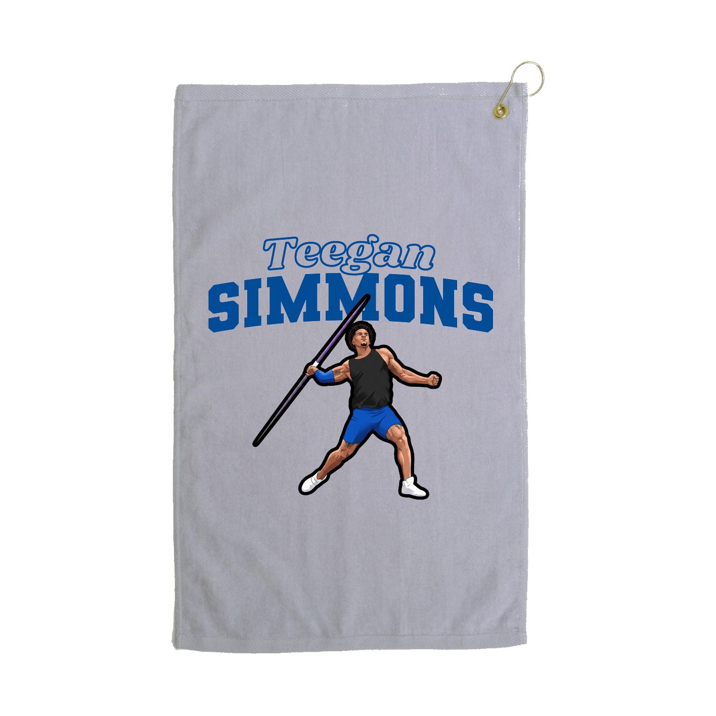 Golf Towel — Name Arch in Grey