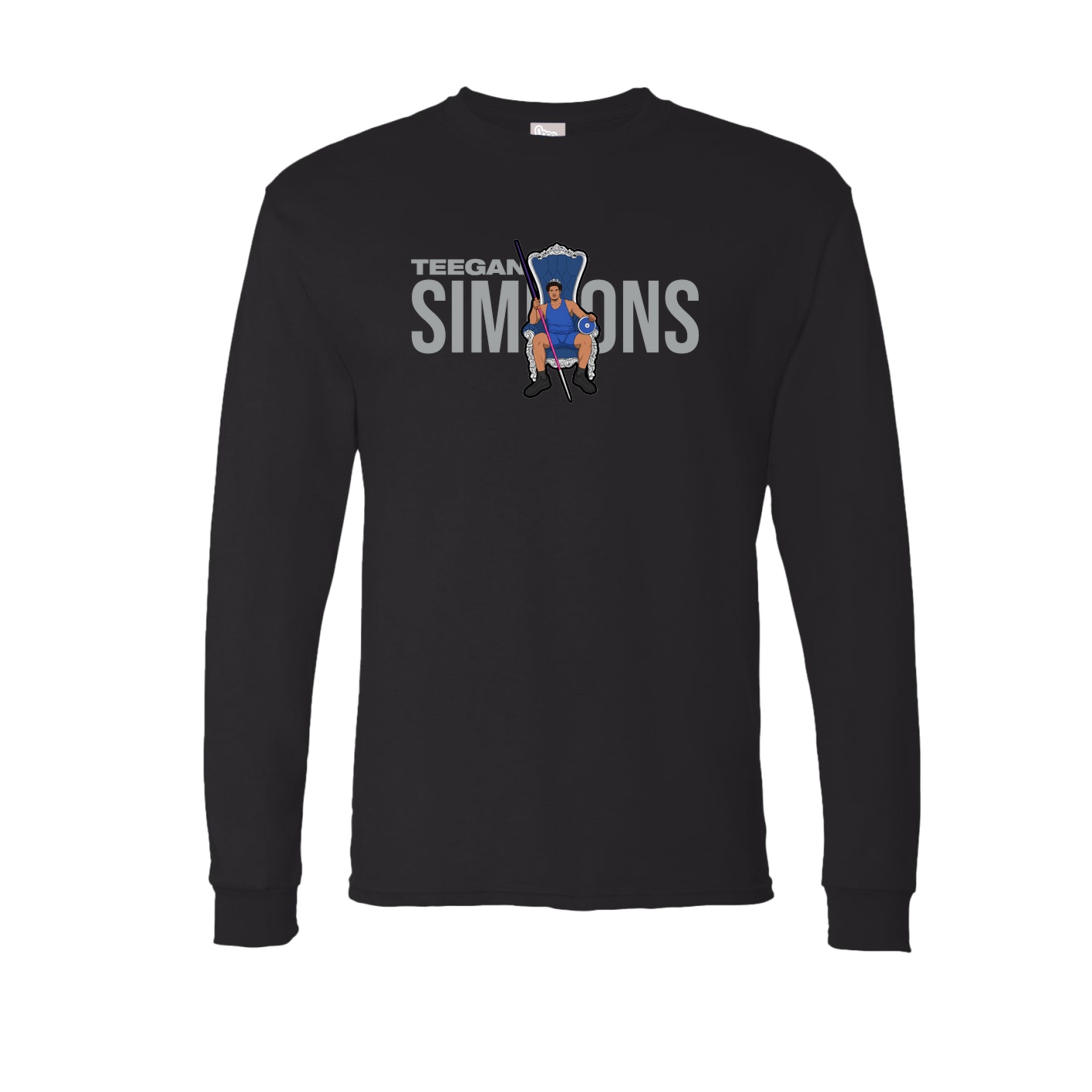 Long Sleeve Tee — Player Name in Black