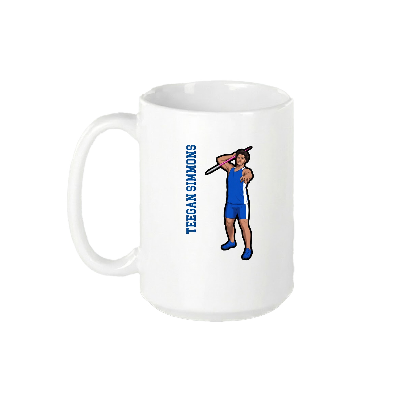 15oz Coffee Mug — Name Vertical in White