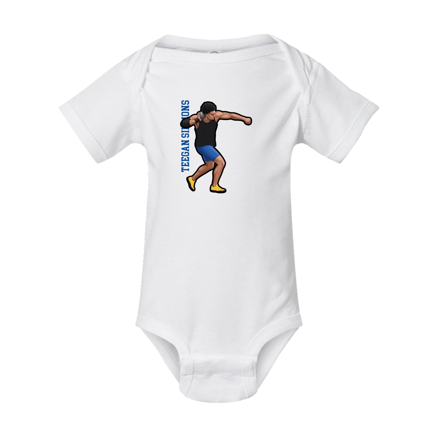 Baby Onesie — Name Vertical in White