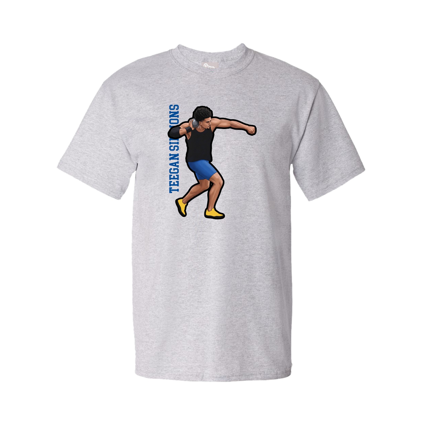Youth Tee — Name Vertical in Grey