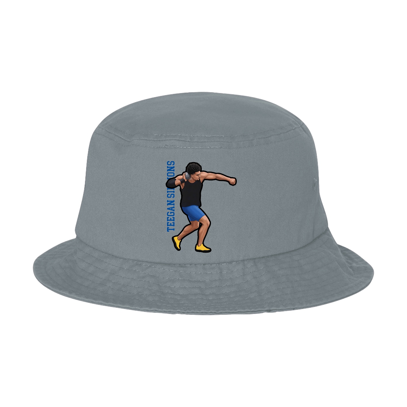 Bucket Cap — Name Vertical in Grey