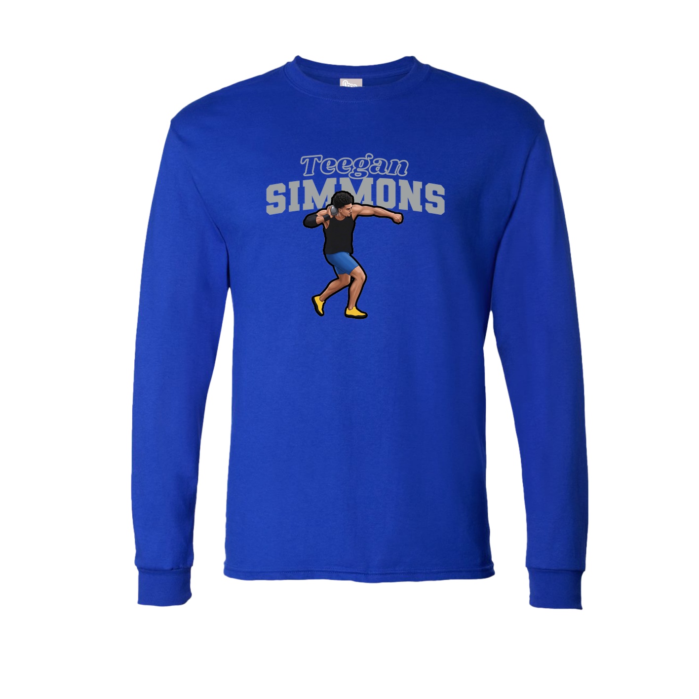 Long Sleeve Tee — Name Arch in Royal