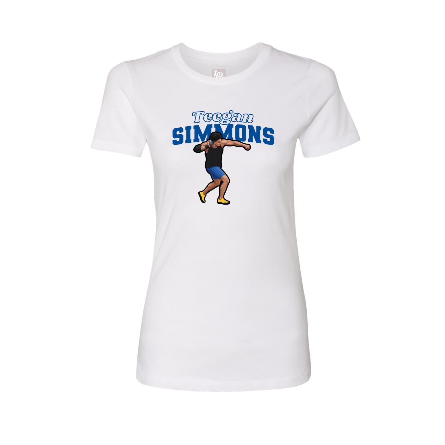 Womens Tee — Name Arch in White