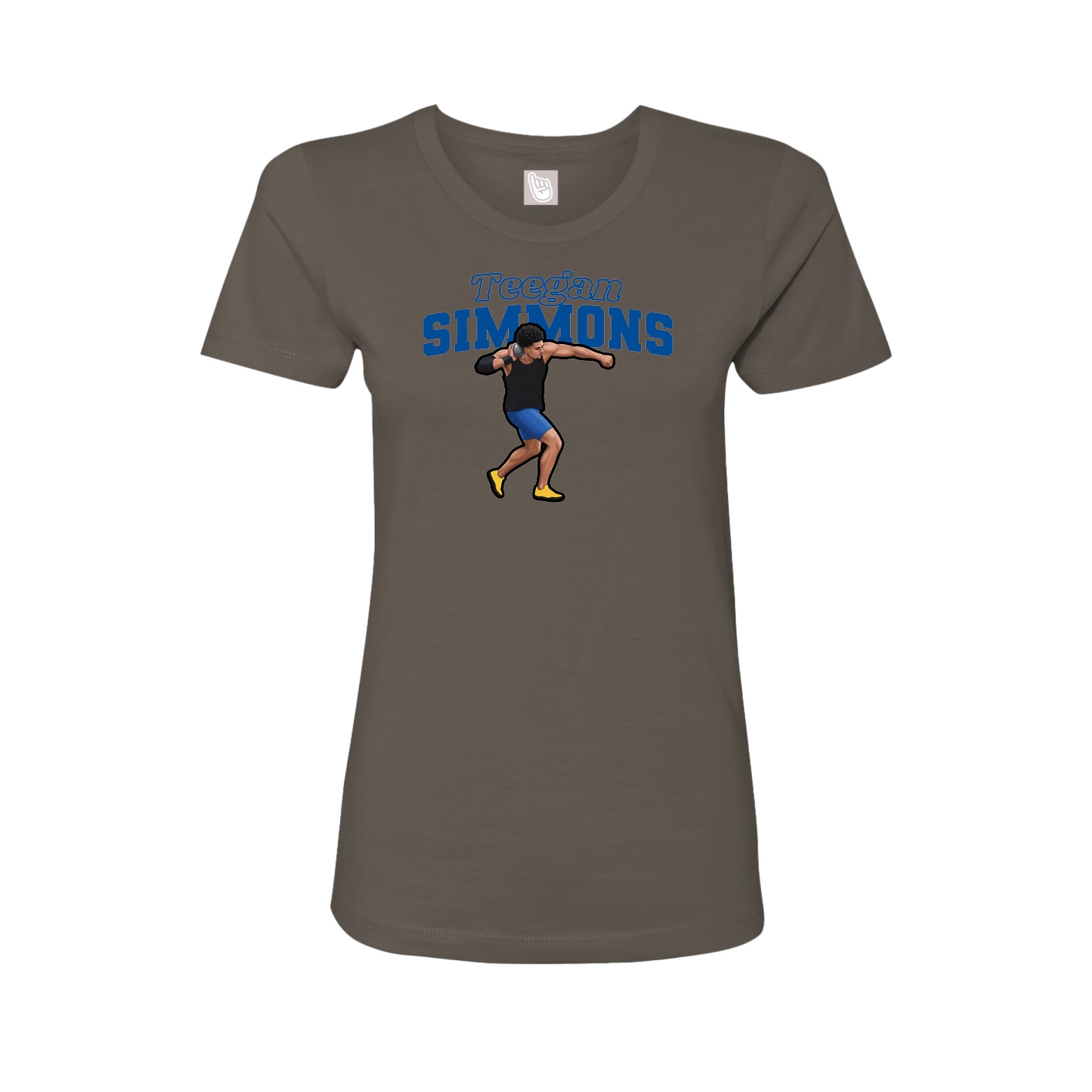 Fitted Women's Tee — Name Arch in Grey