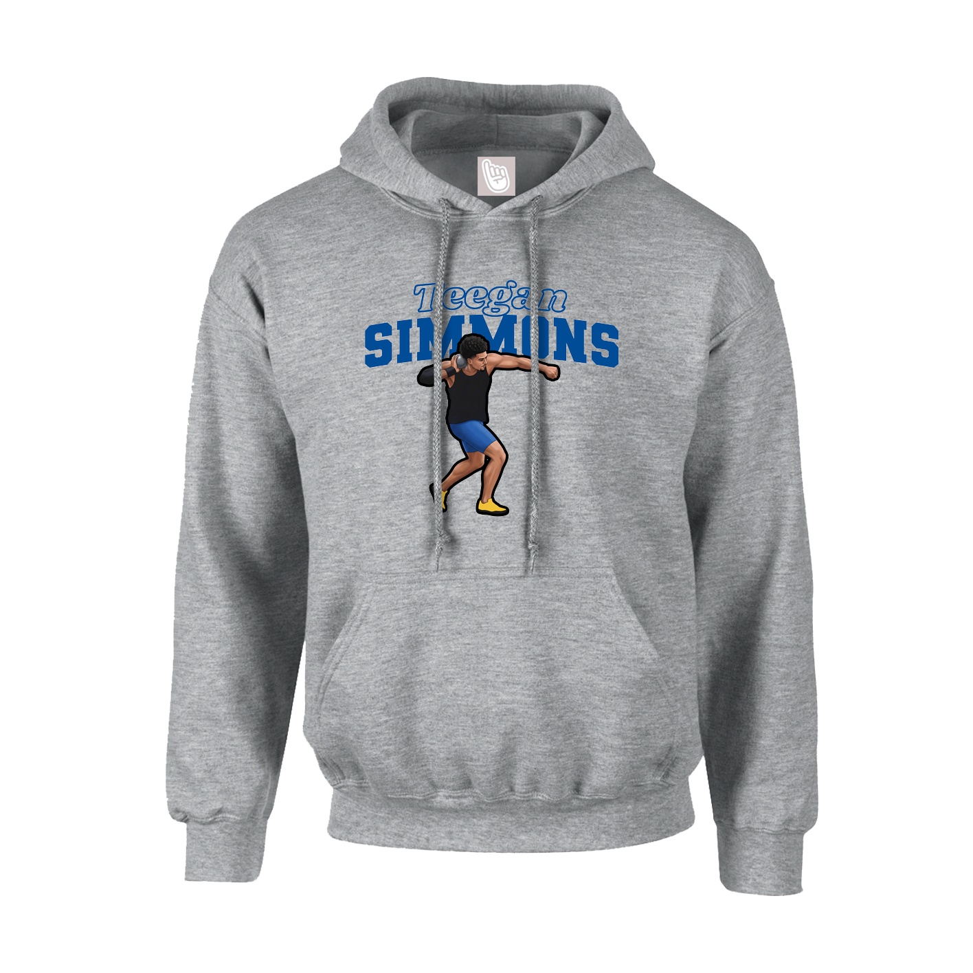 Youth Hoodie — Name Arch in Grey