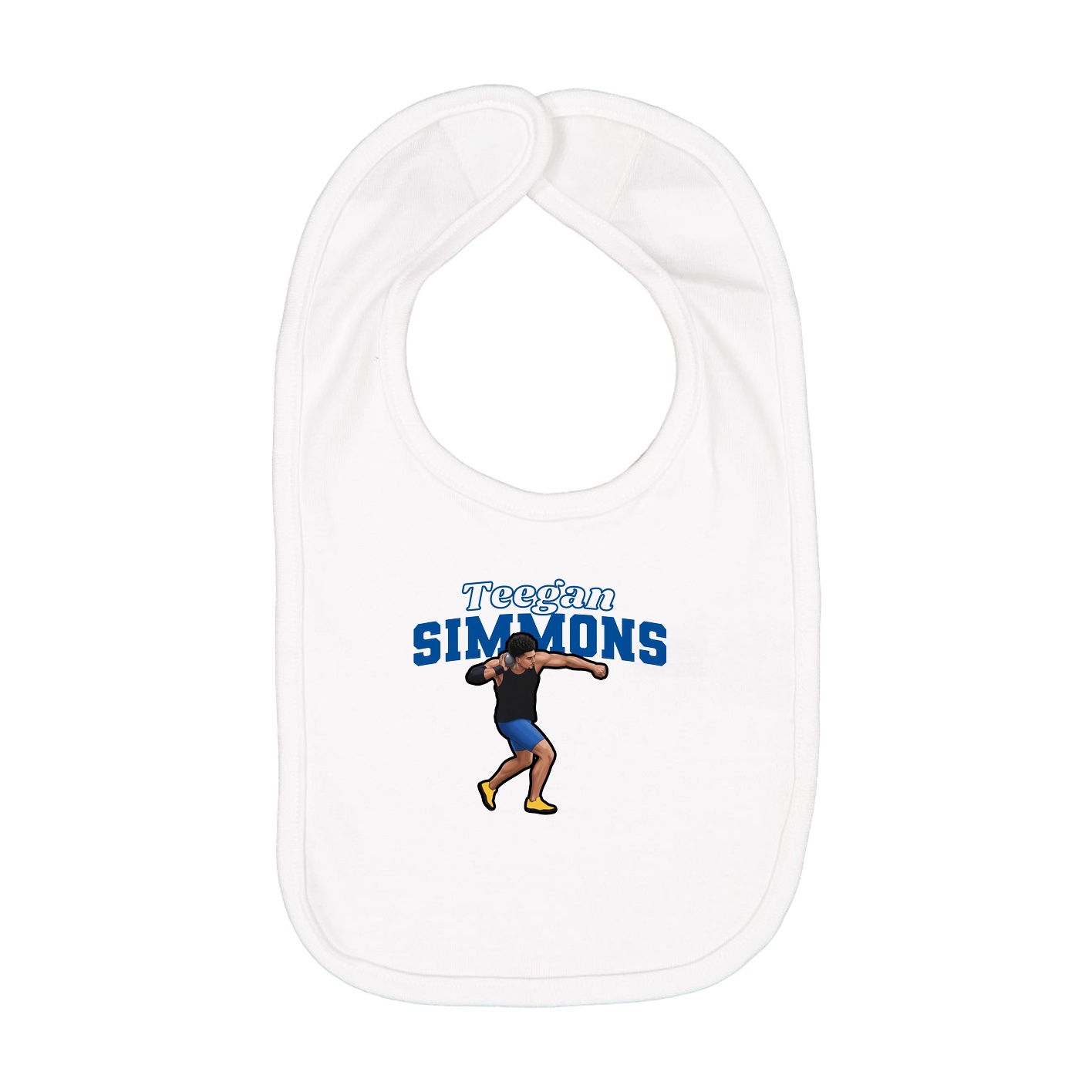 Infant Bib — Name Arch in White