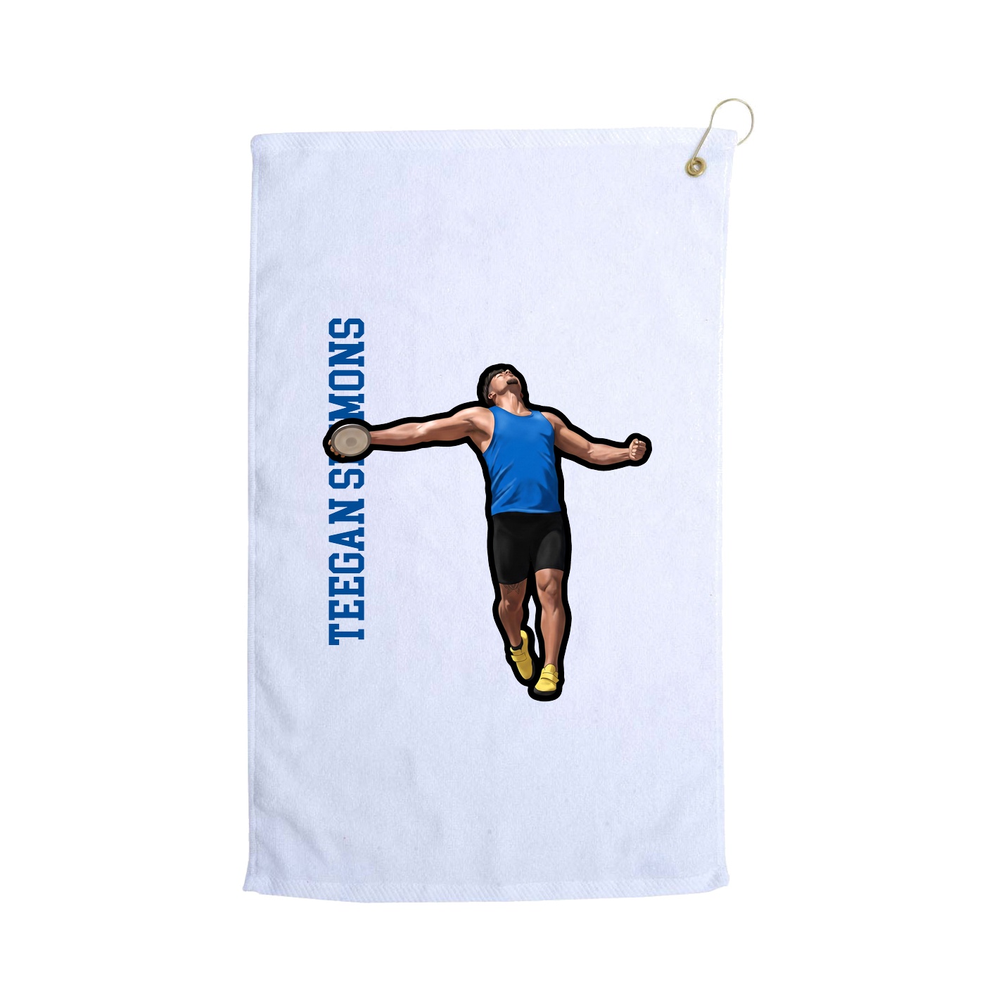 Golf Towel — Name Vertical in White