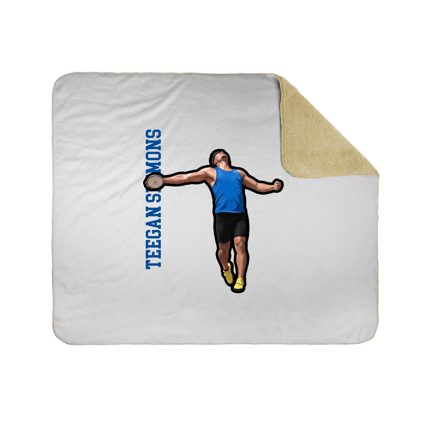 Throw Blanket — Name Vertical in White