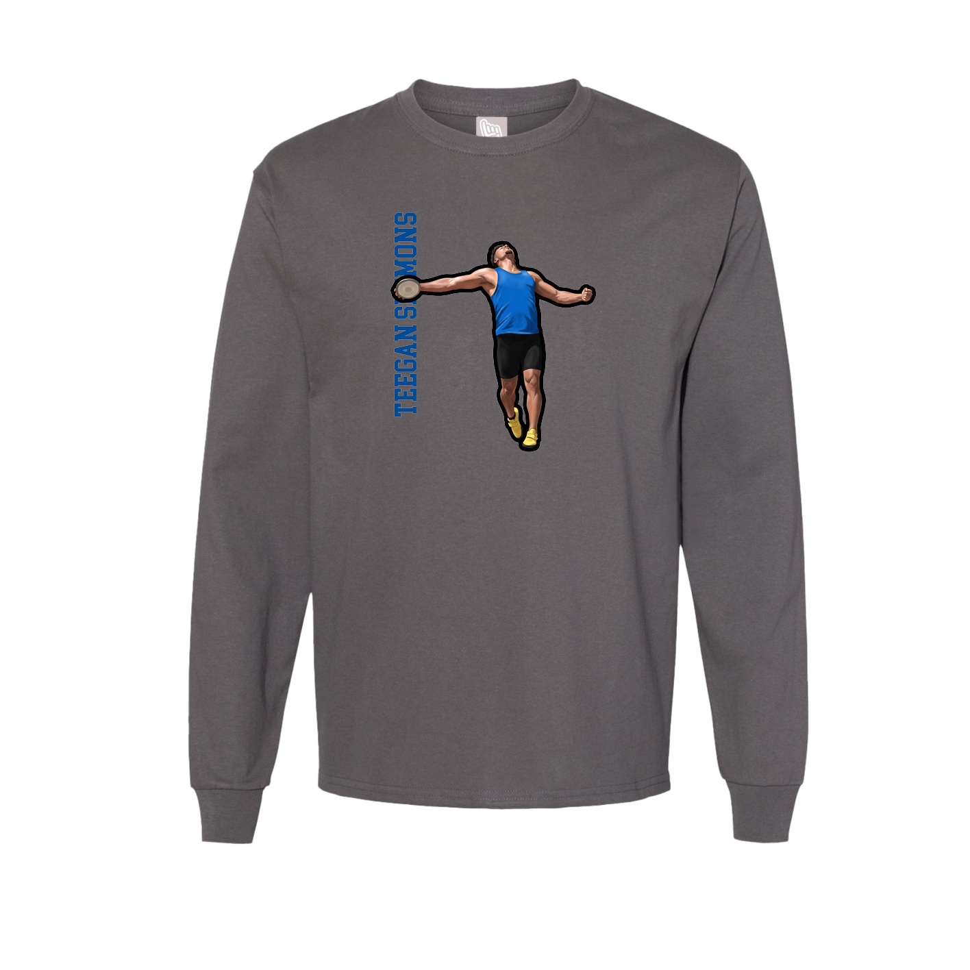 Long Sleeve Tee — Name Vertical in Grey