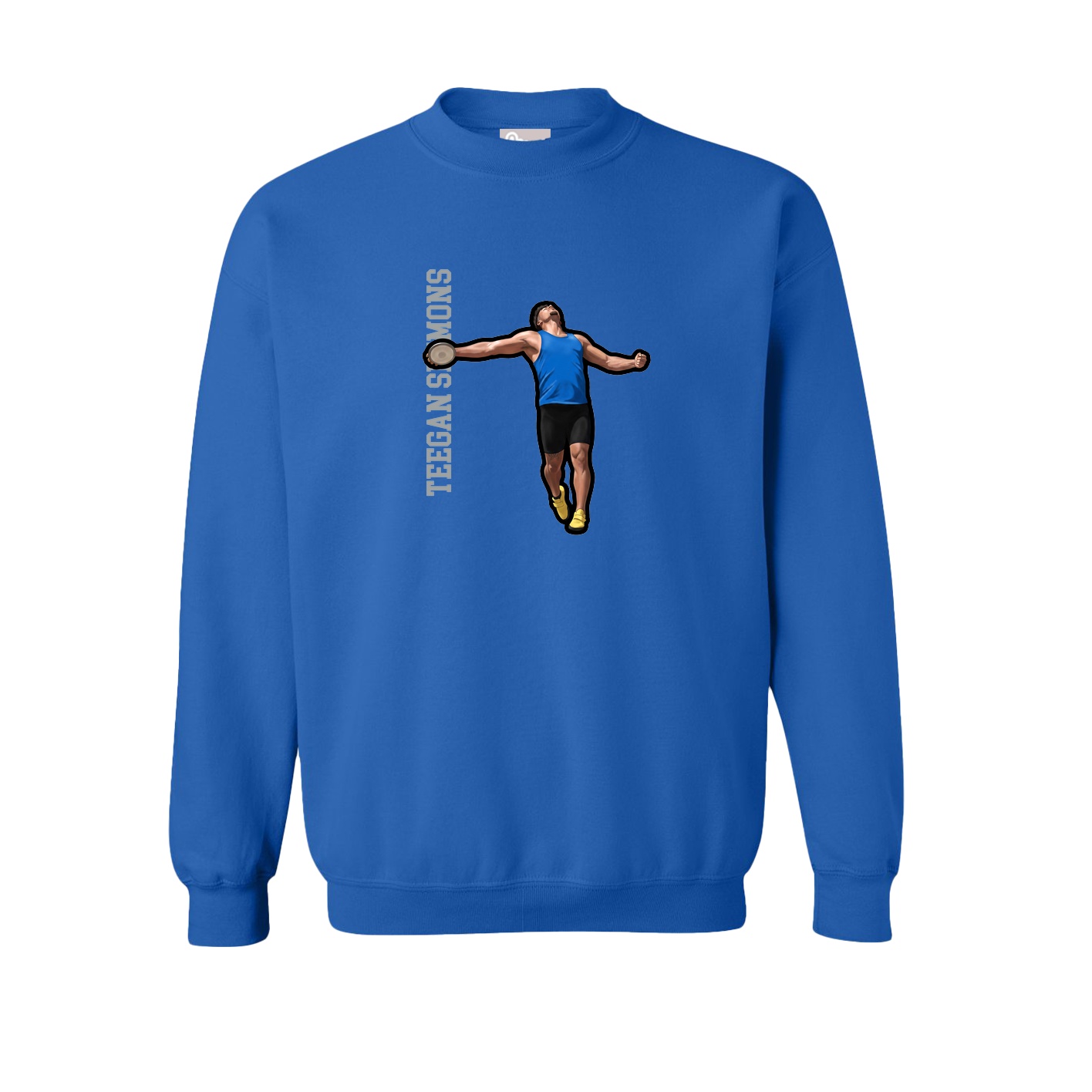 Fleece Crew — Name Vertical in Royal