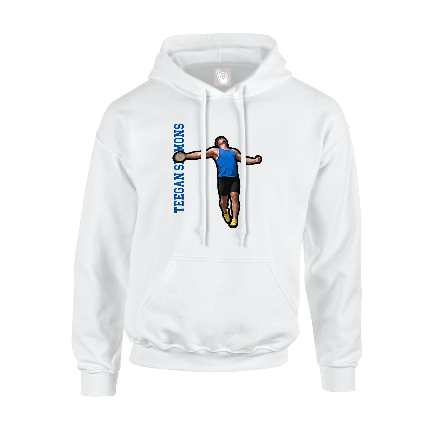 Youth Hoodie — Name Vertical in White