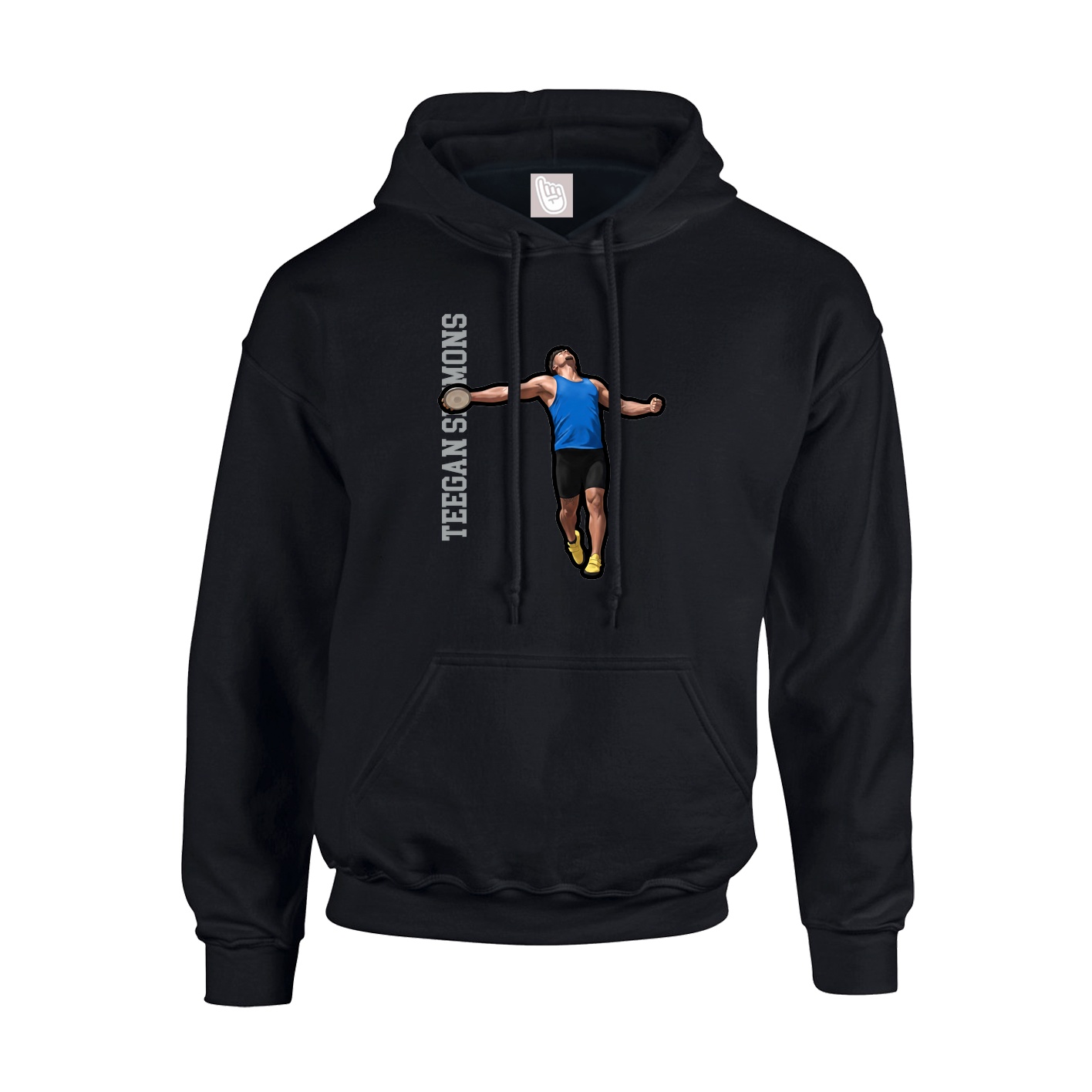 Youth Hoodie — Name Vertical in Black