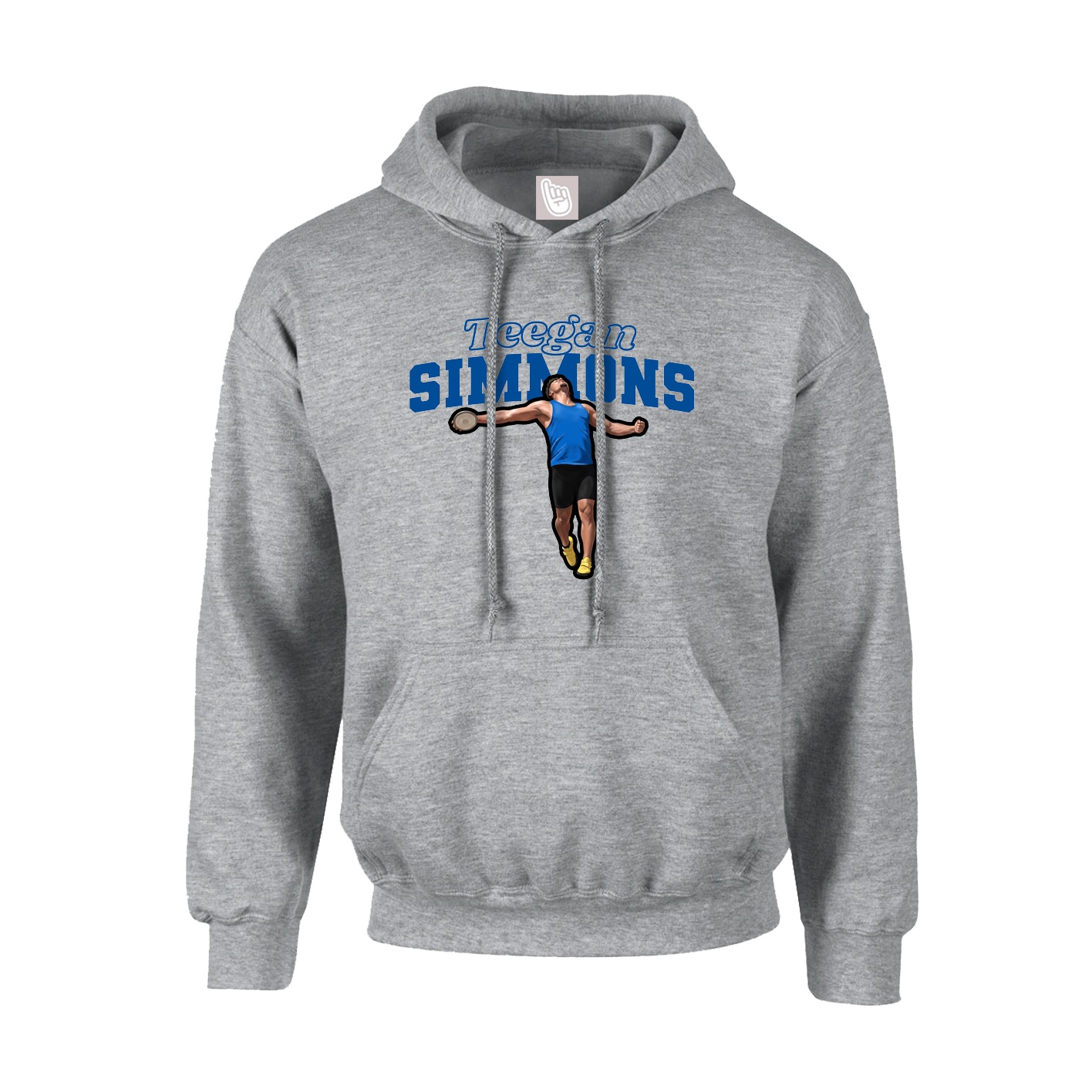 Hoodie — Name Arch in Grey