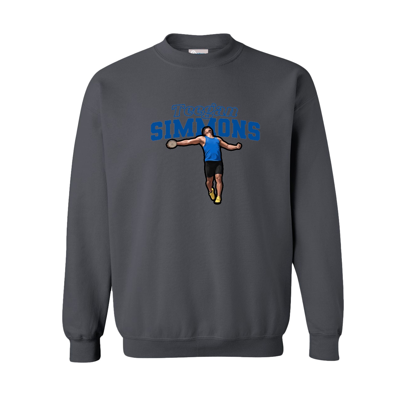 Fleece Crew — Name Arch in Grey