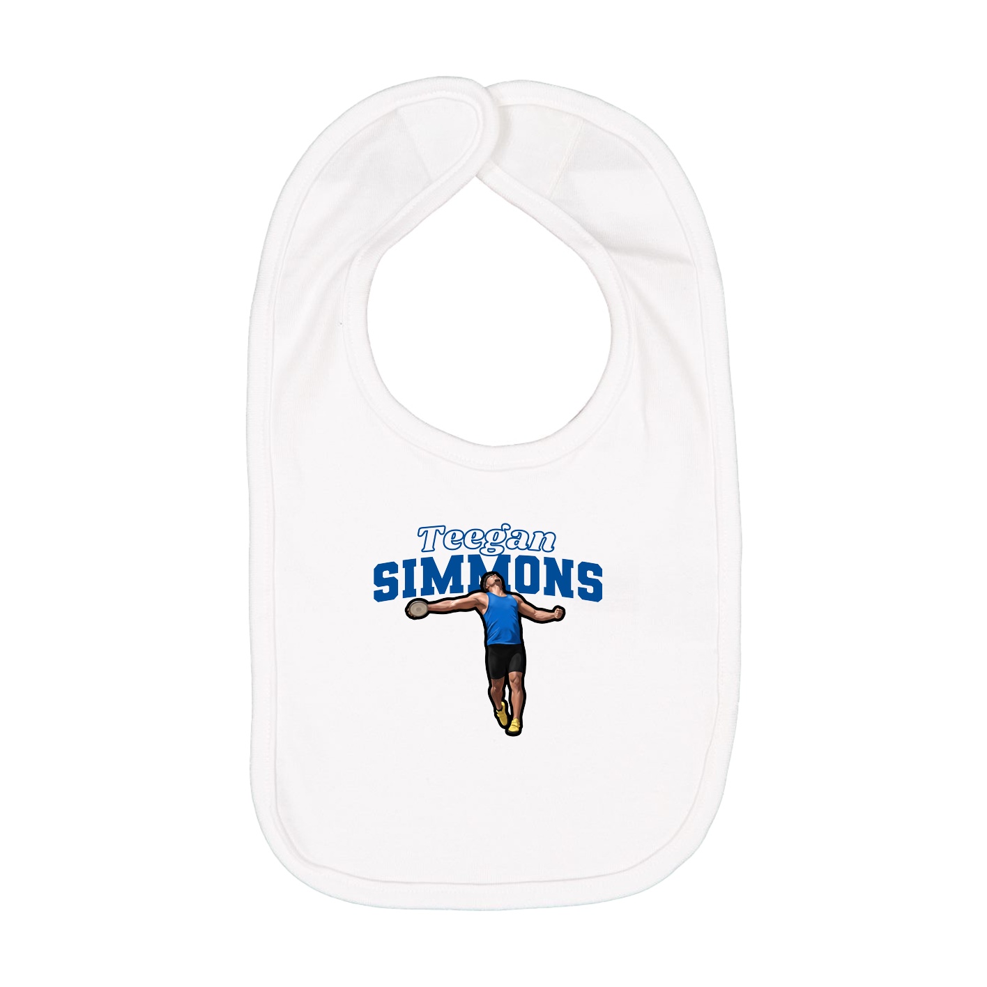 Infant Bib — Name Arch in White