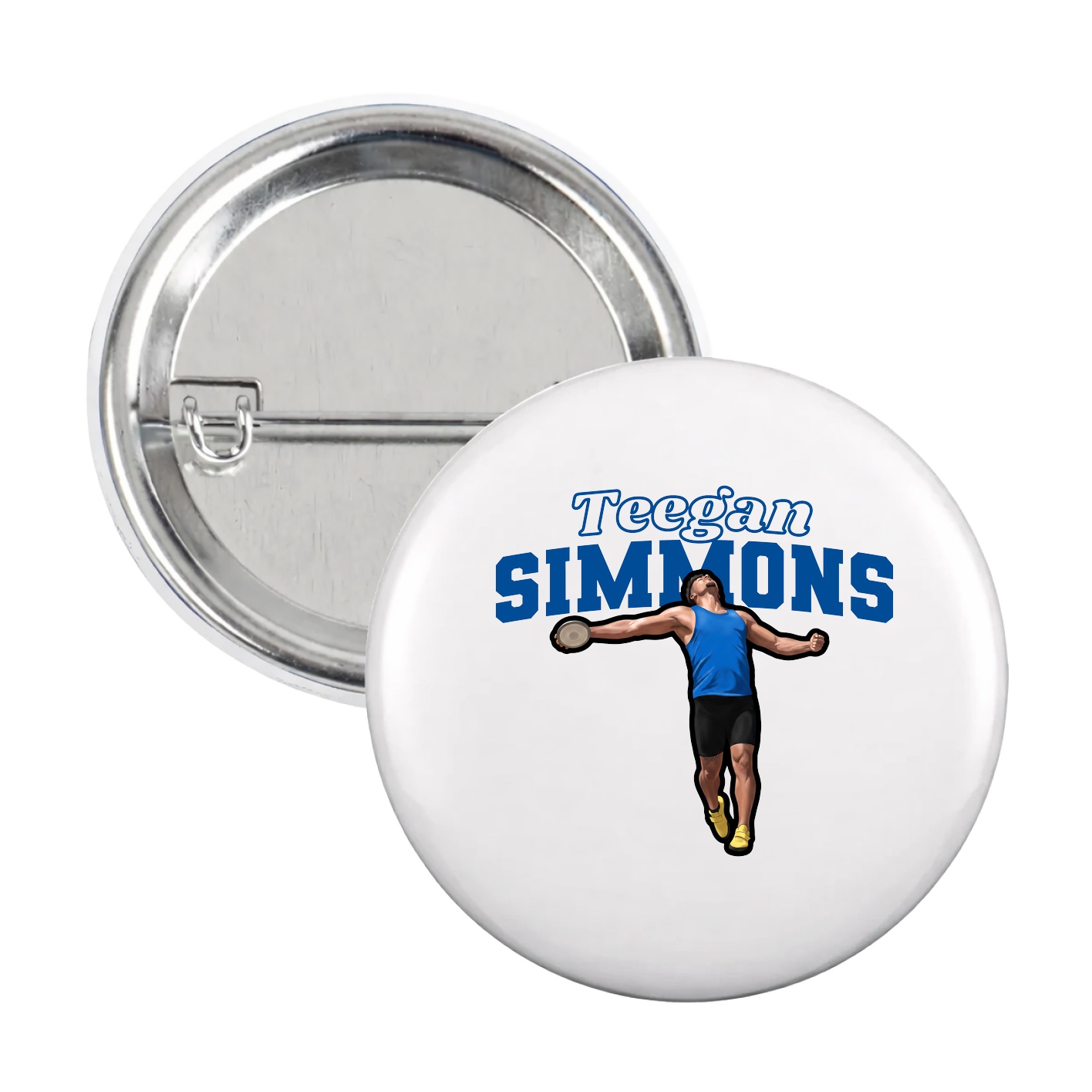 Game Day Button — Name Arch in White