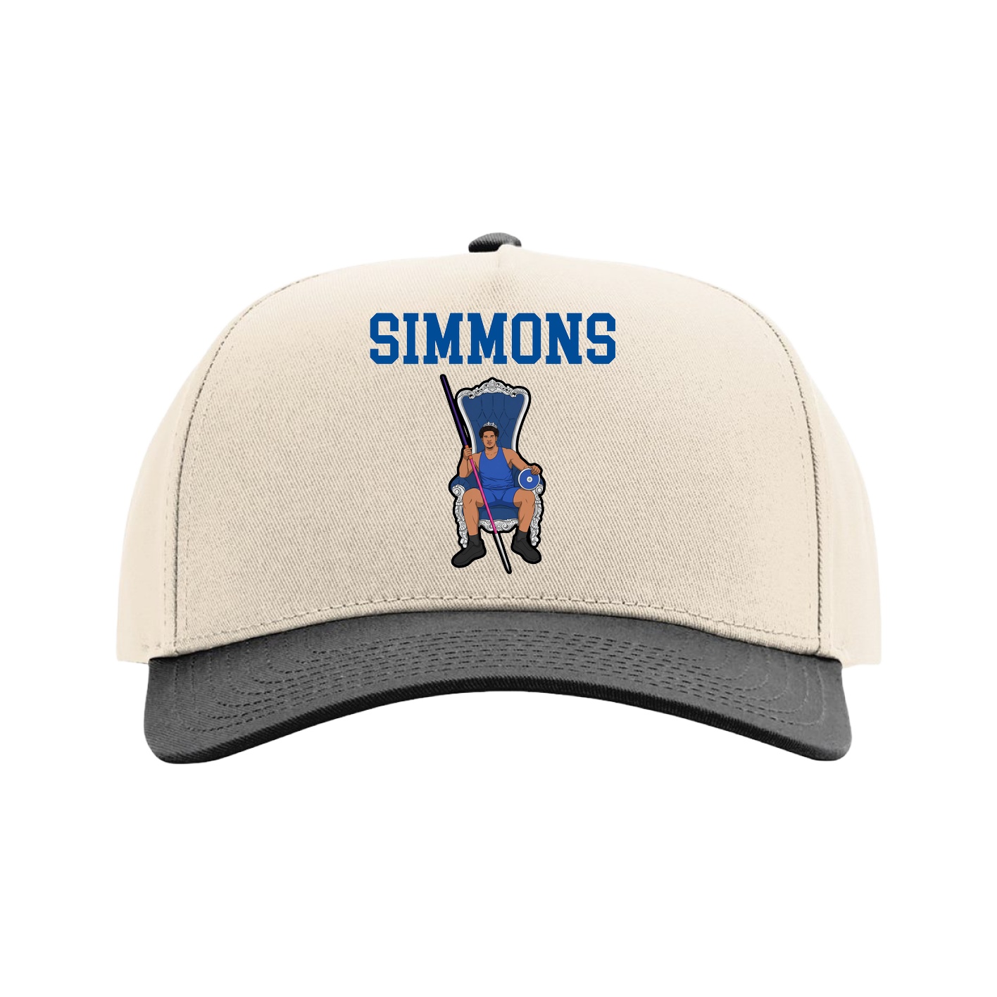 Full Fabric Five-Panel Champ Cap — Shirsey in Cream/Black