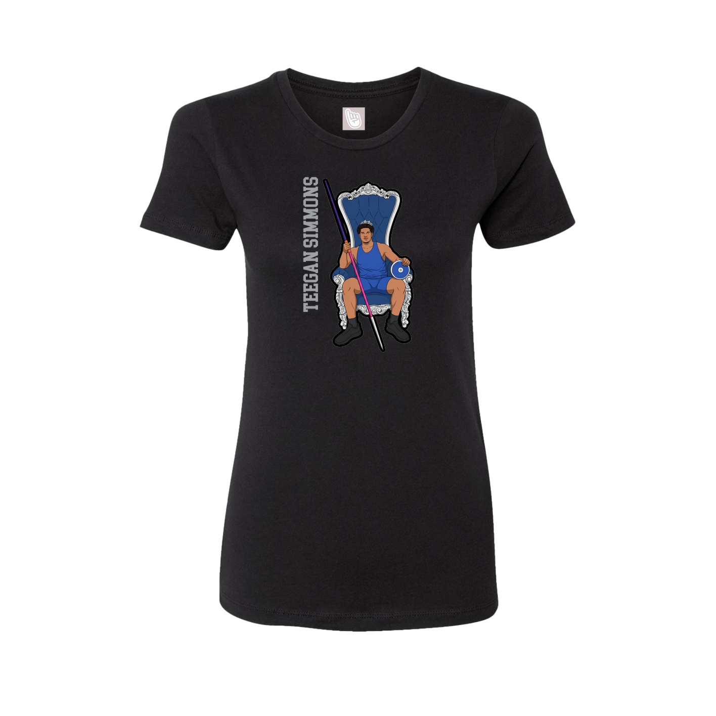 Womens Tee — Name Vertical in Black