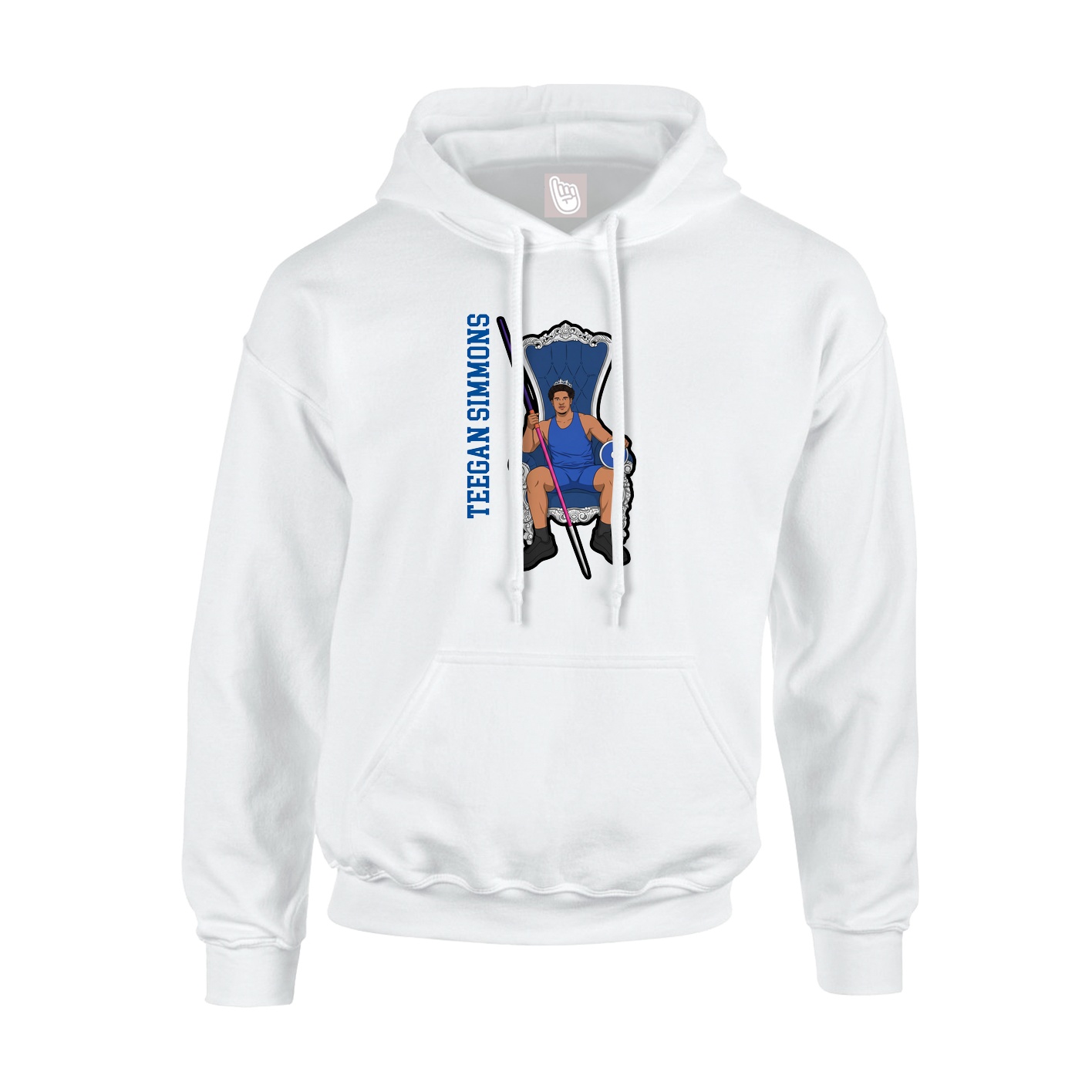 Hoodie — Name Vertical in White