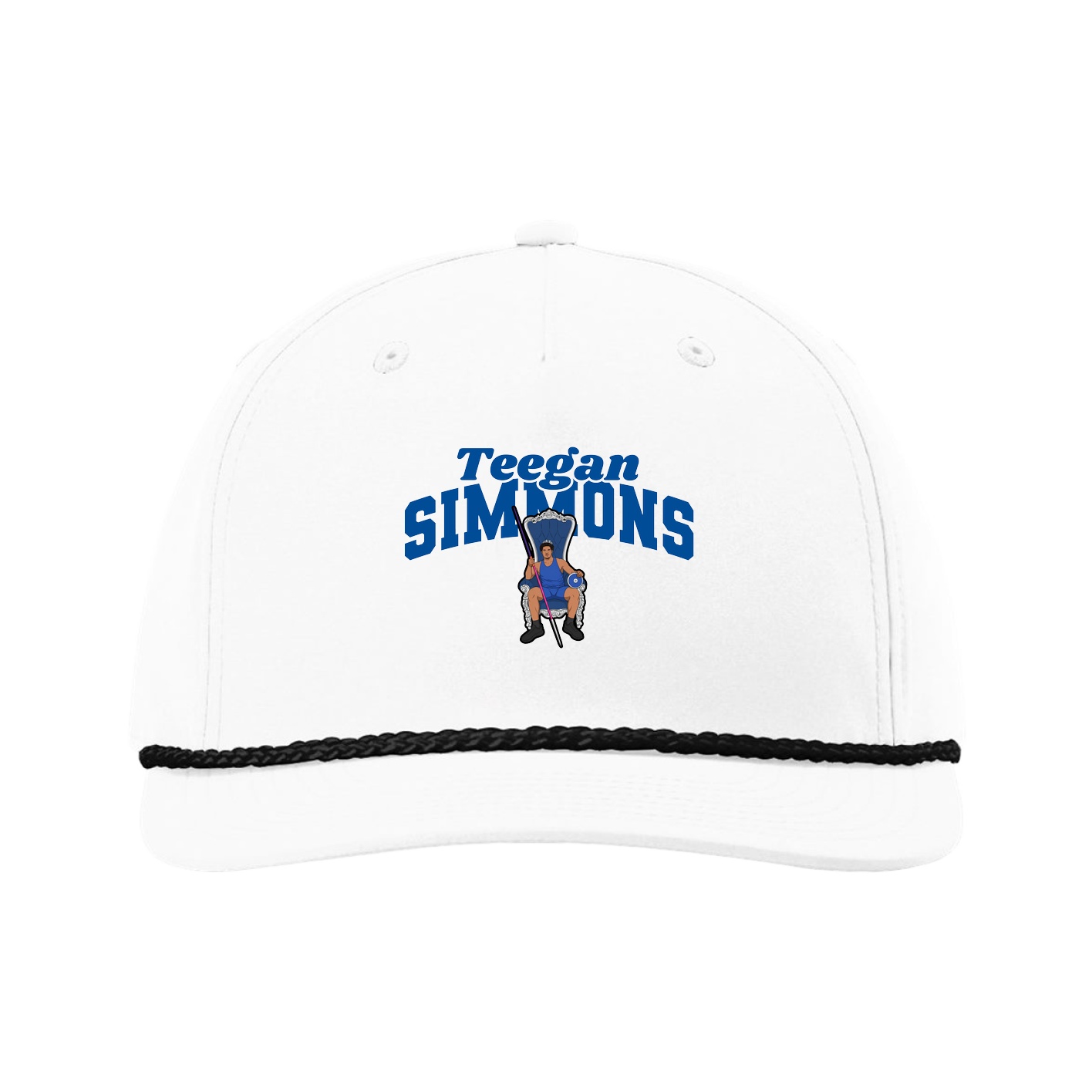 Five-Panel Classic Rope Cap — Signature Arch in White