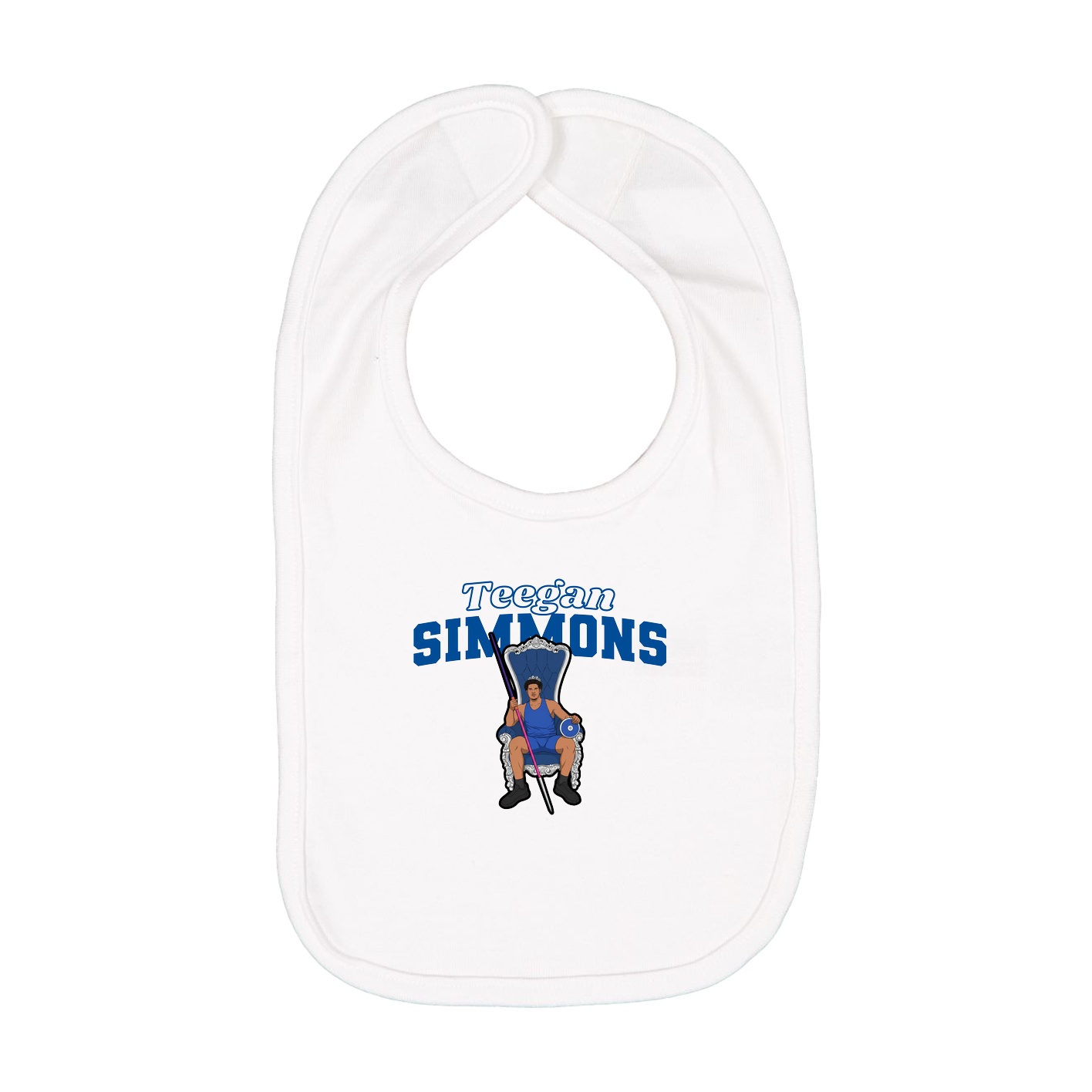 Infant Bib — Name Arch in White