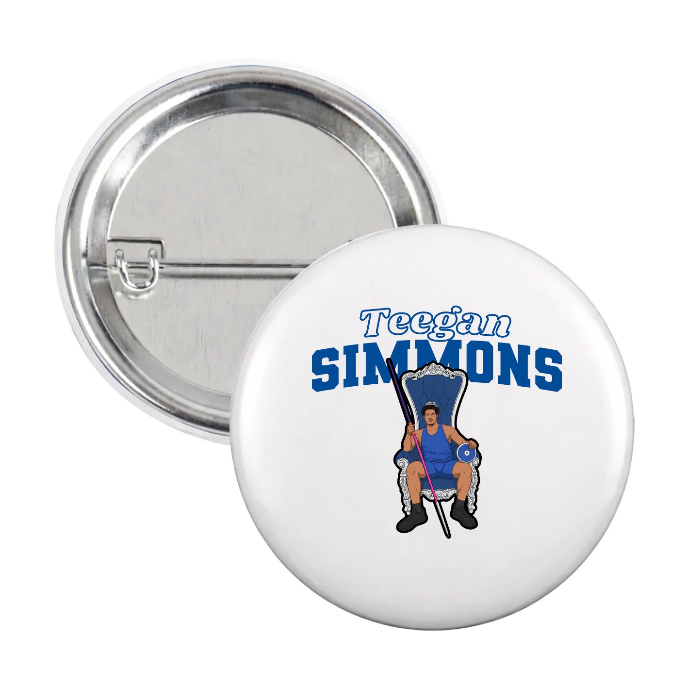 Game Day Button — Name Arch in White