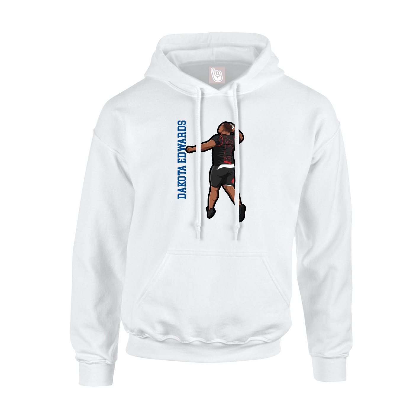Youth Hoodie — Name Vertical in White