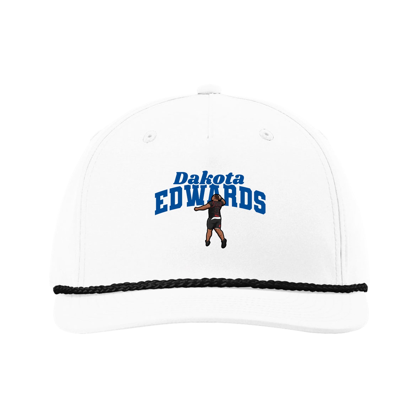 Five-Panel Classic Rope Cap — Signature Arch in White