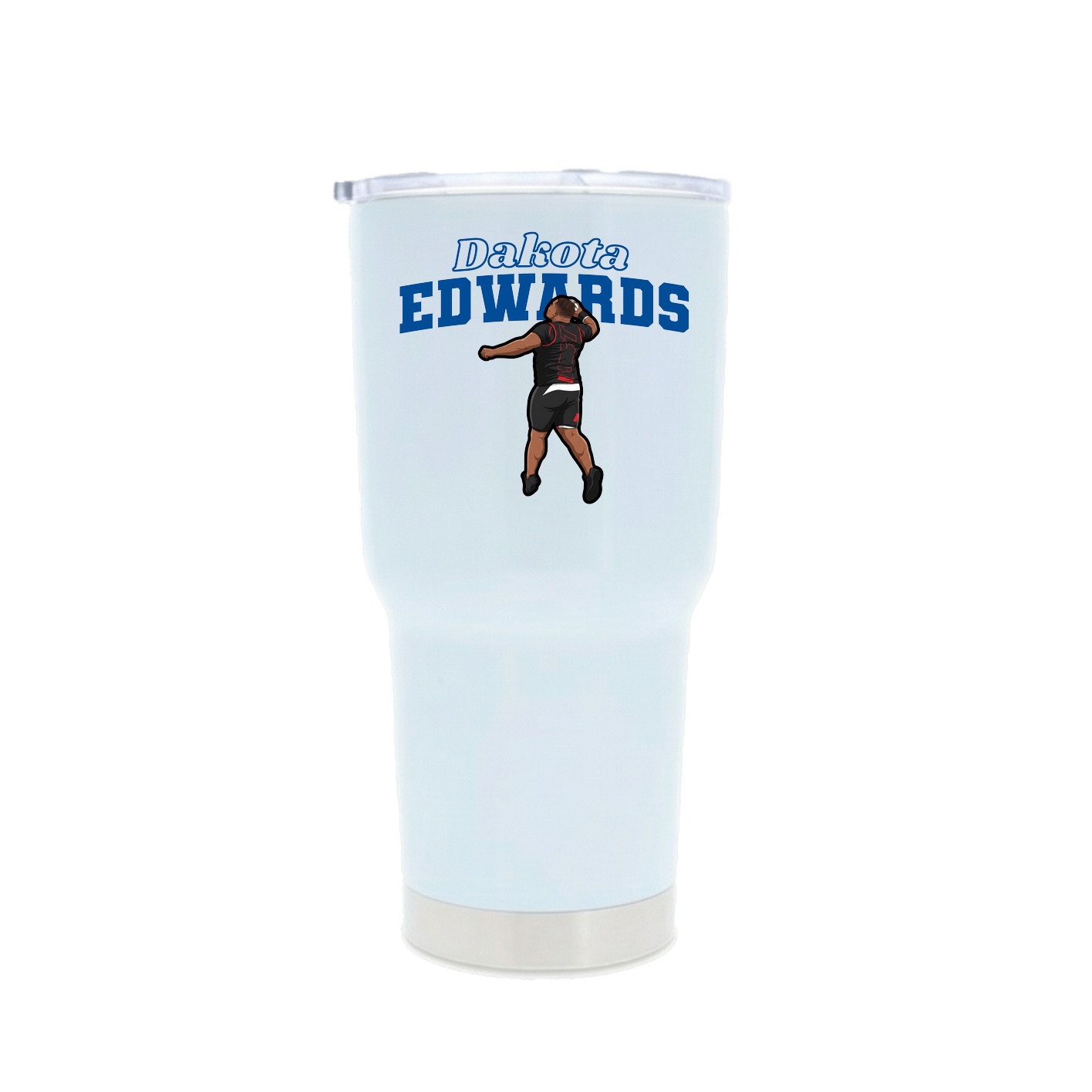 30oz Stainless Steel Tumbler — Name Arch in White