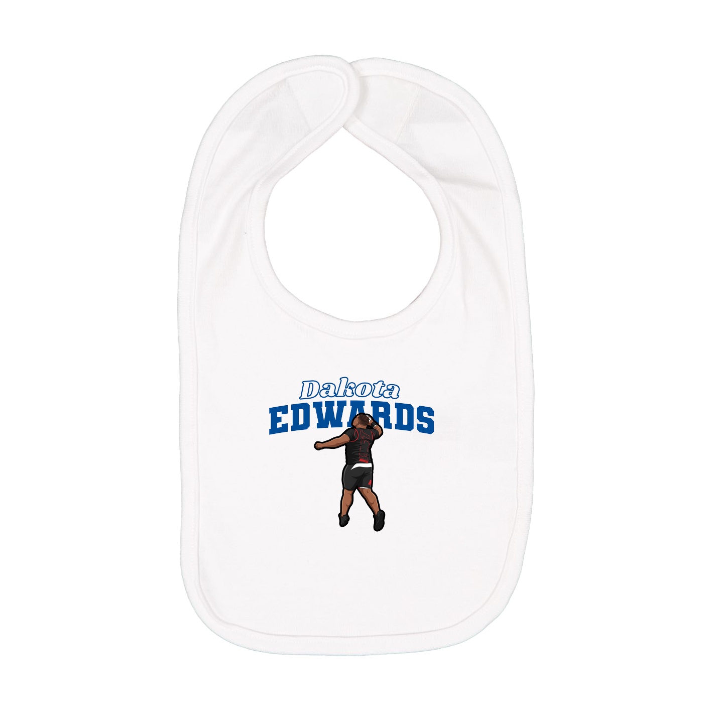 Infant Bib — Name Arch in White